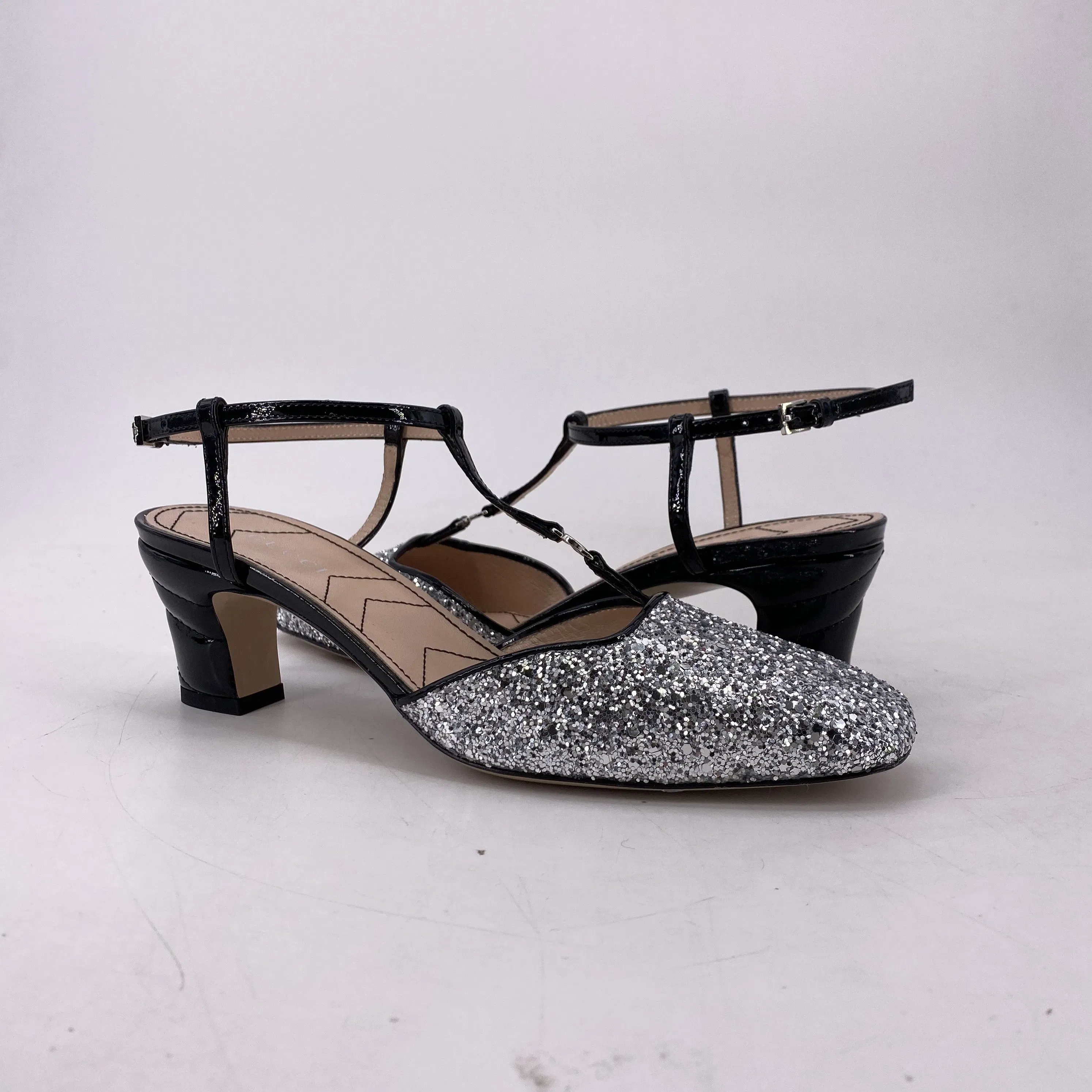 Gucci Heels "Marmont Glitter Patent" New Size 36.5