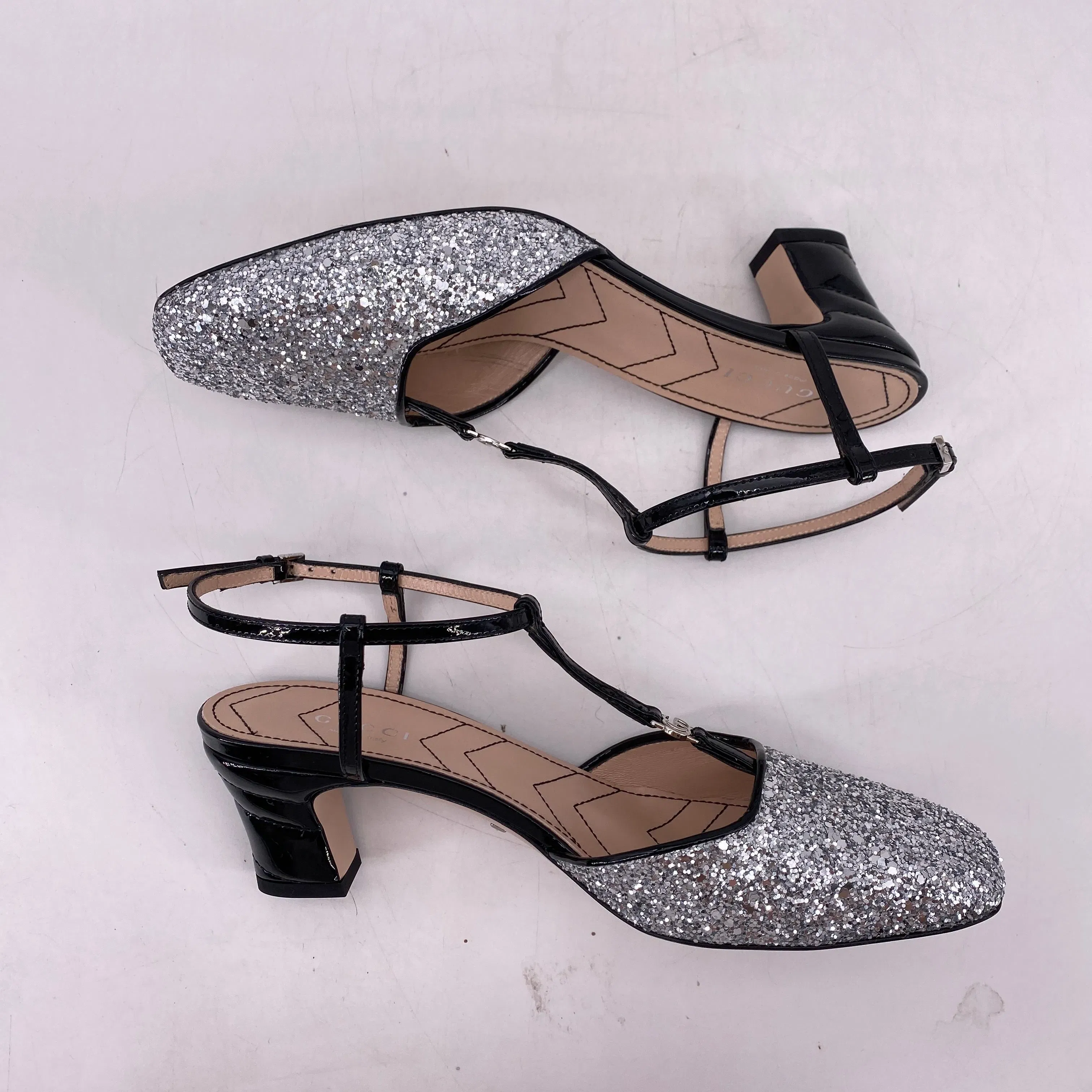 Gucci Heels "Marmont Glitter Patent" New Size 36.5