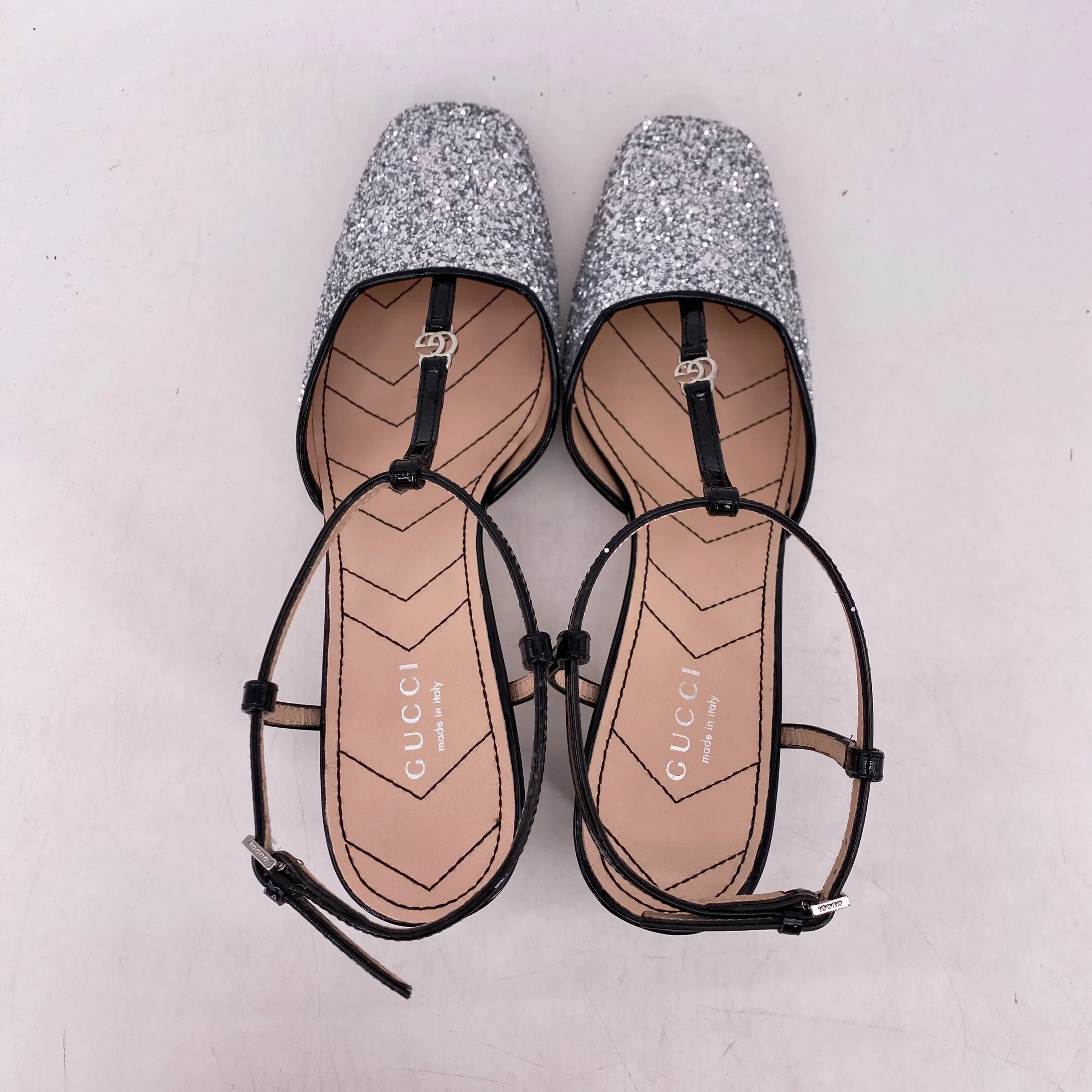 Gucci Heels "Marmont Glitter Patent" New Size 36.5