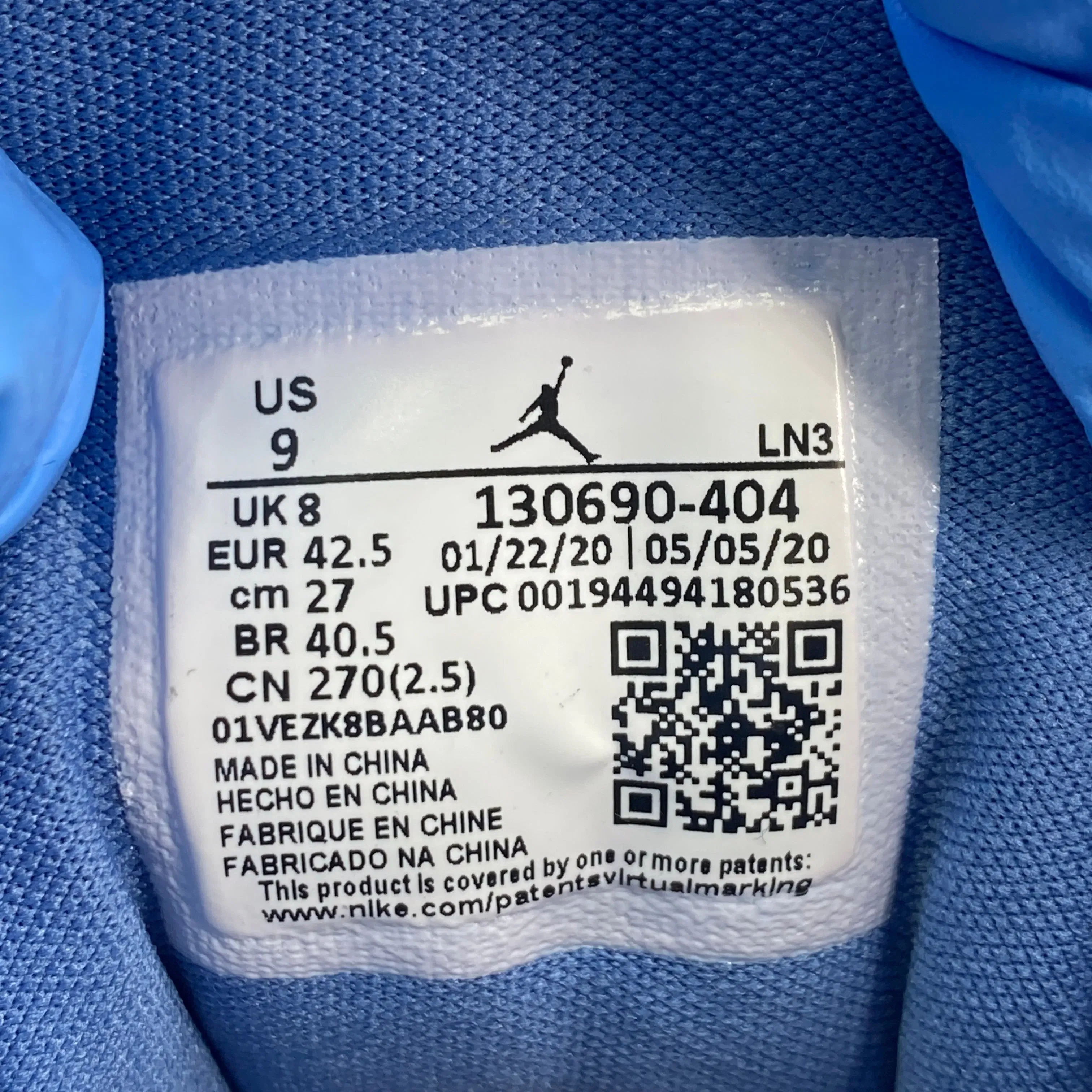 Air Jordan 12 Retro "Indigo" 2020 New Size 9