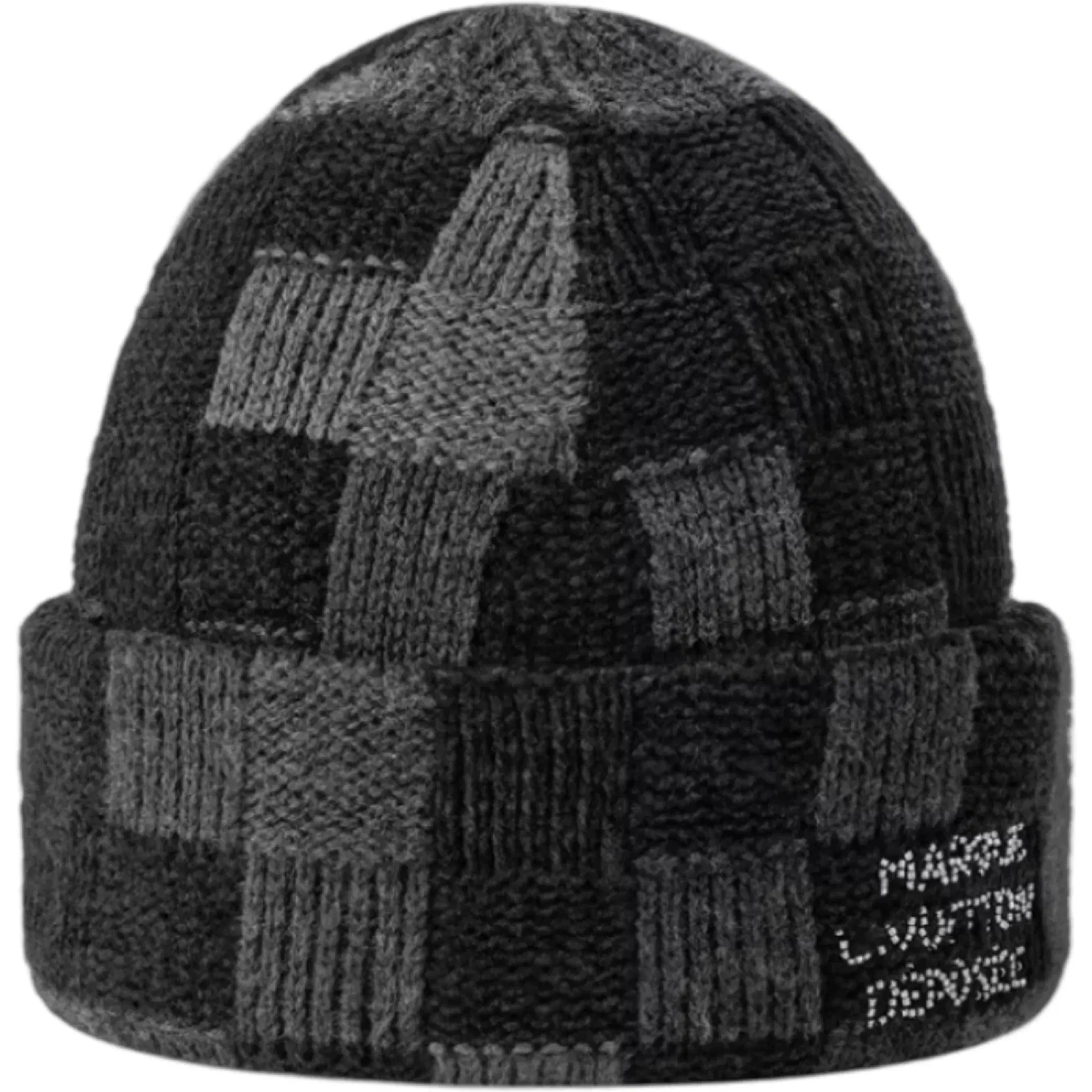 Louis Vuitton LV Crush Damoflage Beanie Black Wool