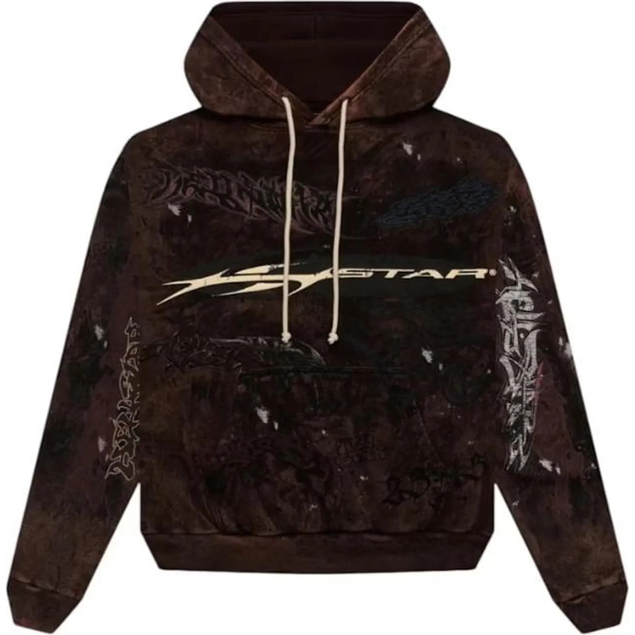 Hellstar New Testament Graffiti Hoodie Brown