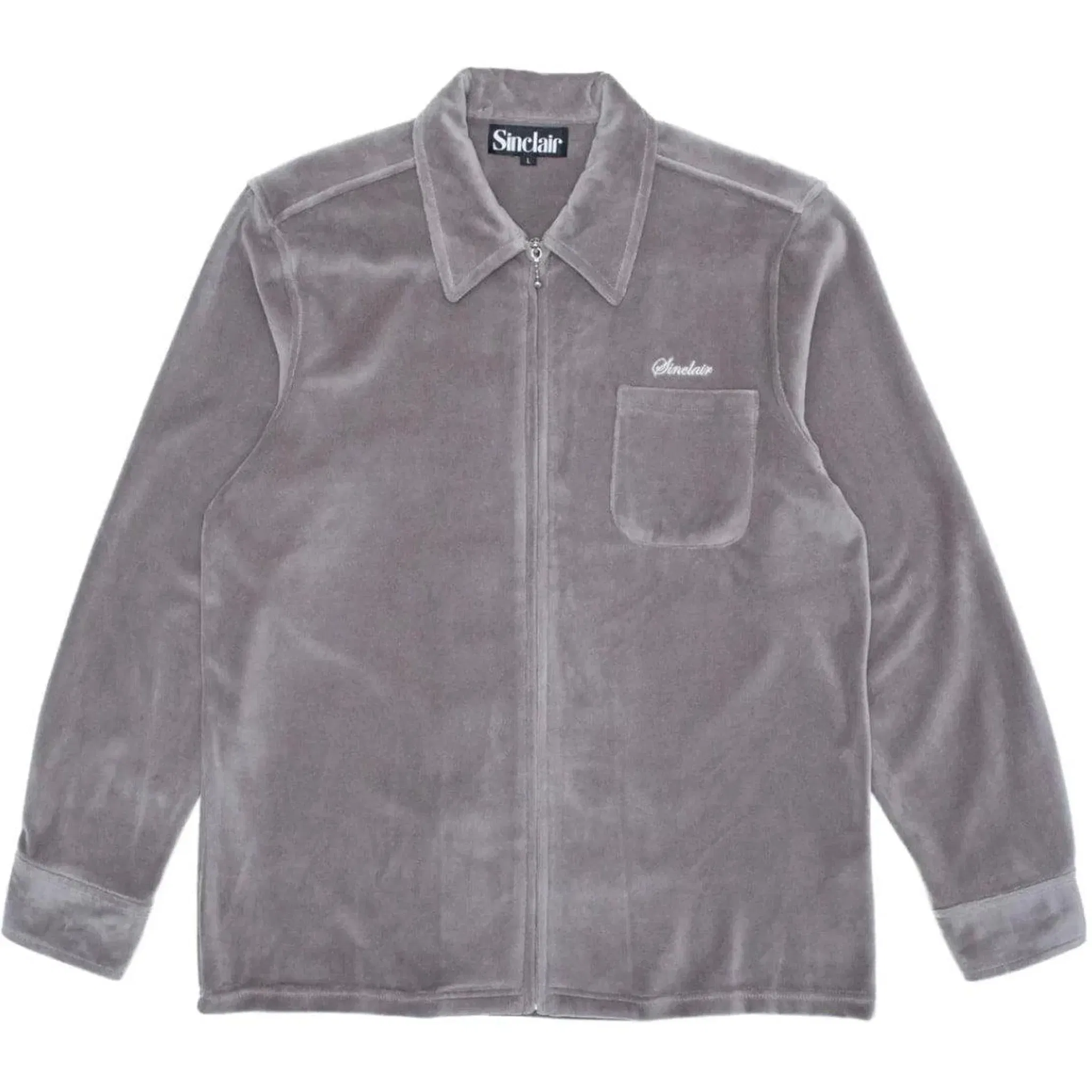 Sinclair Velour Zip Shirt Slate