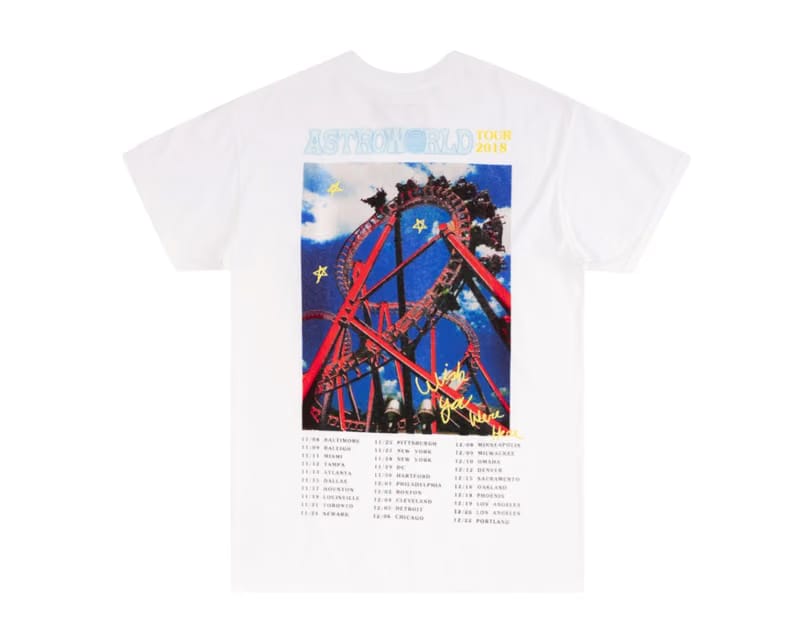 Travis Scott Astroworld Tour Roller Coaster Tee White (93665-120) Men Size S-2XL