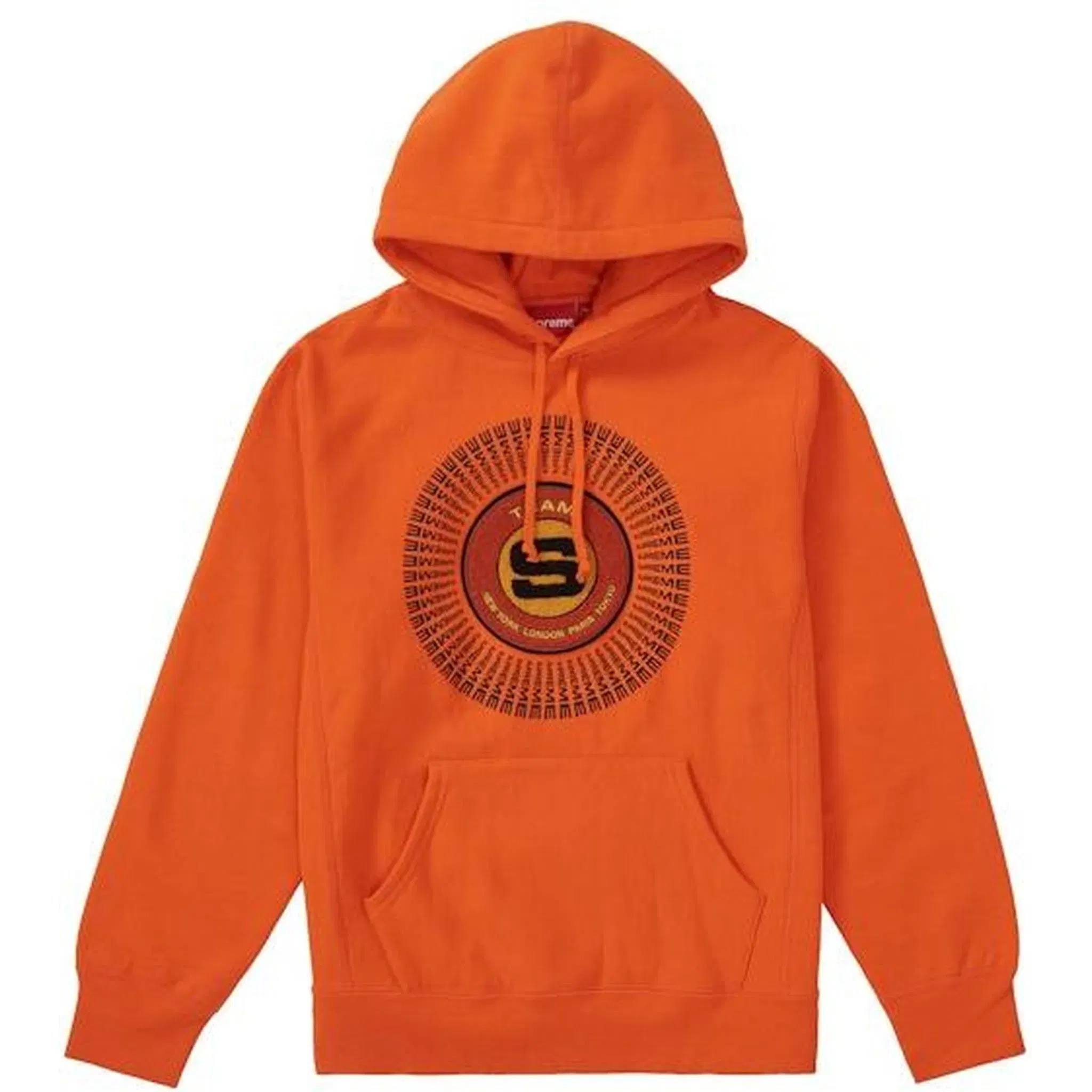 Supreme Chenille Applique Hooded Sweatshirt Orange