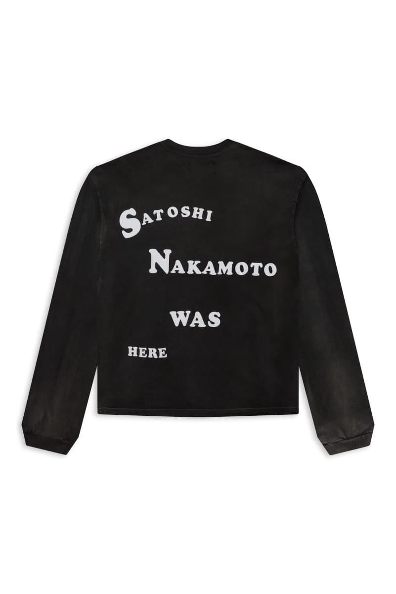 Satoshi Nakamoto Follow Me Long Sleeve Tee Black