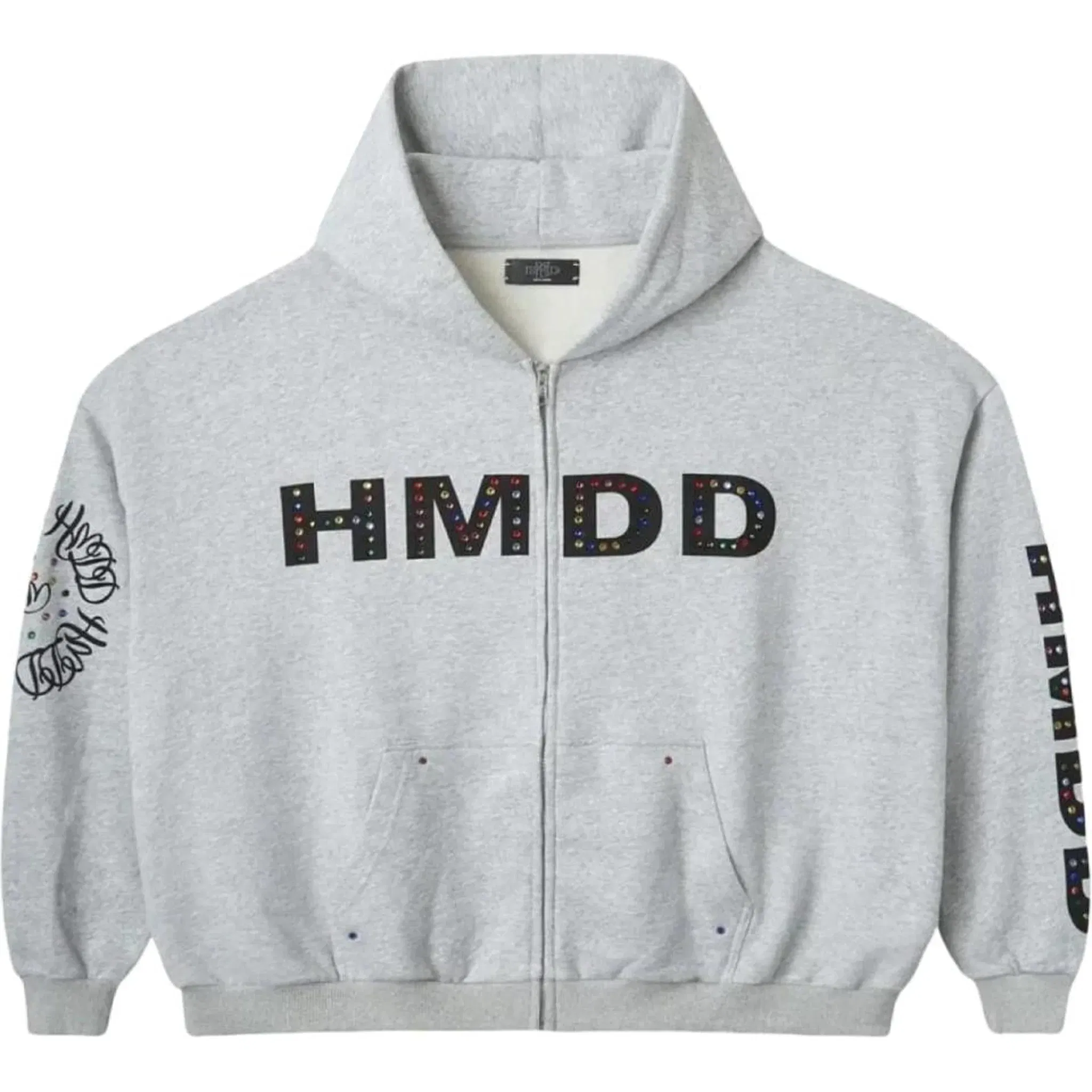 HMDD Chimstone Rhinestone Hoodie Grey