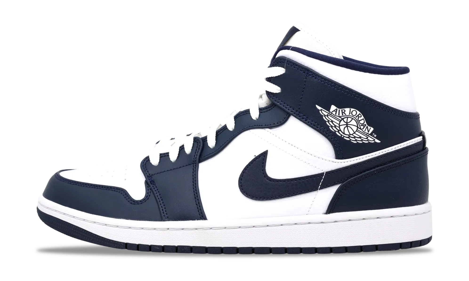 Nike Air Jordan 1 Mid White Metallic Gold Obsidian 554724-174