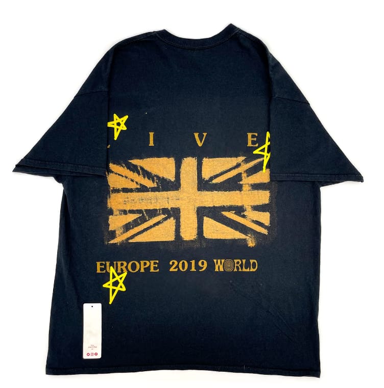 Travis Scott Black Union Jack Black Tee 93665-258 Men's Size S-XXL