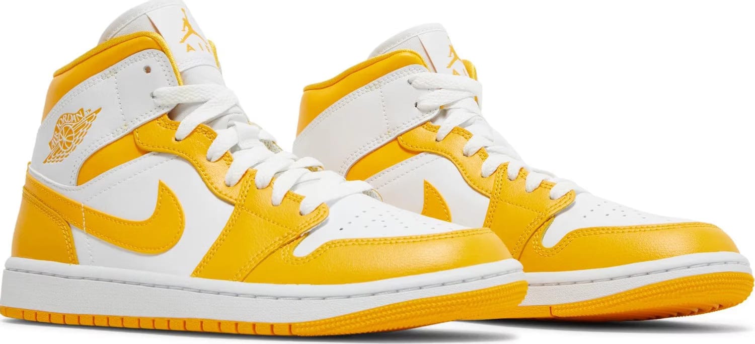 Nike Jordan 1 Mid White University Gold (W) (BQ6472-117) Women's Size 6-12