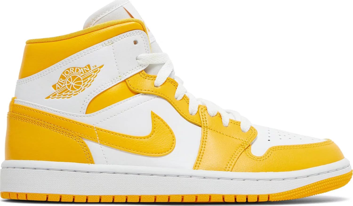 Nike Jordan 1 Mid White University Gold (W) (BQ6472-117) Women's Size 6-12