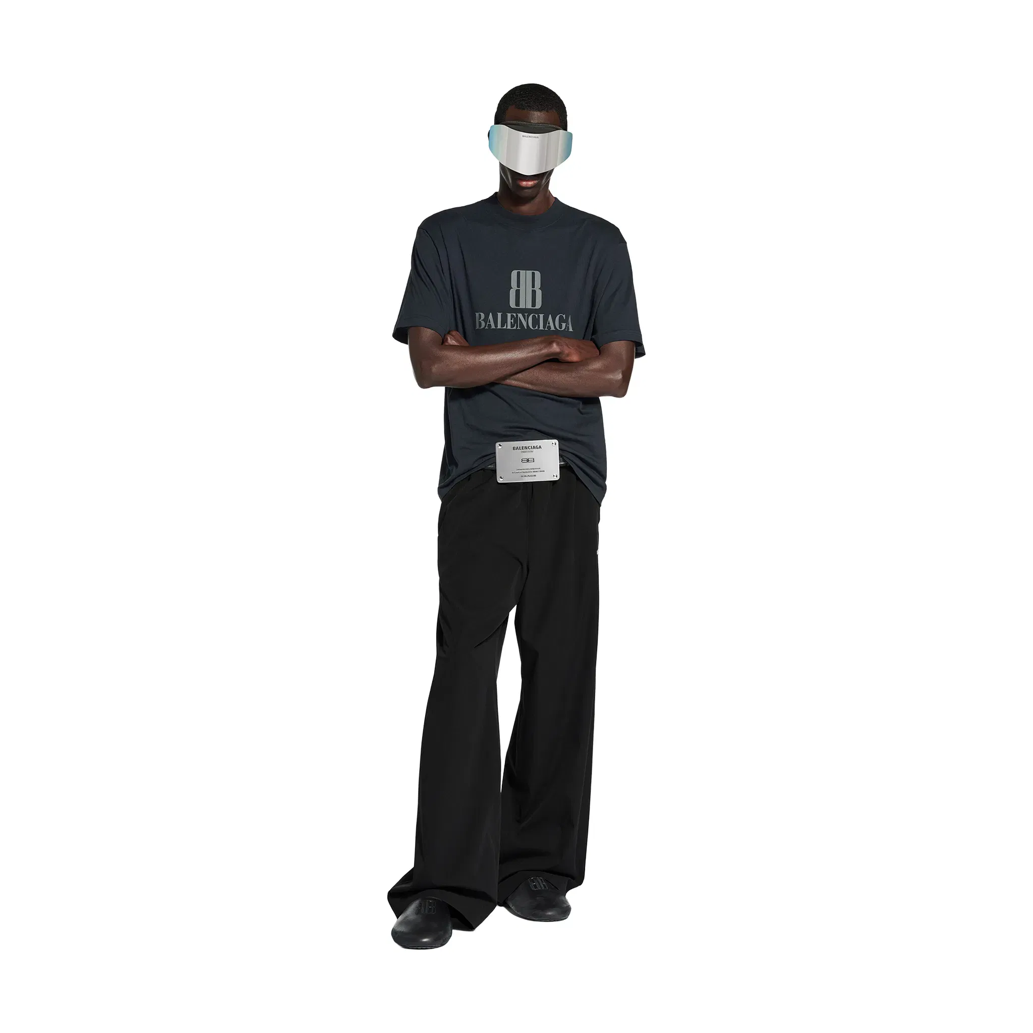 BALENCIAGA Nano BB Medium Fit Tee Faded Black (SS24)