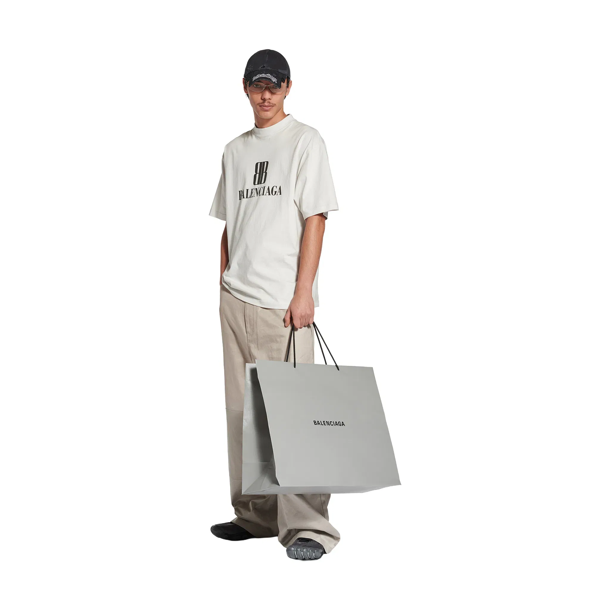 BALENCIAGA Nano BB Medium Fit Tee Dirty White (SS24)