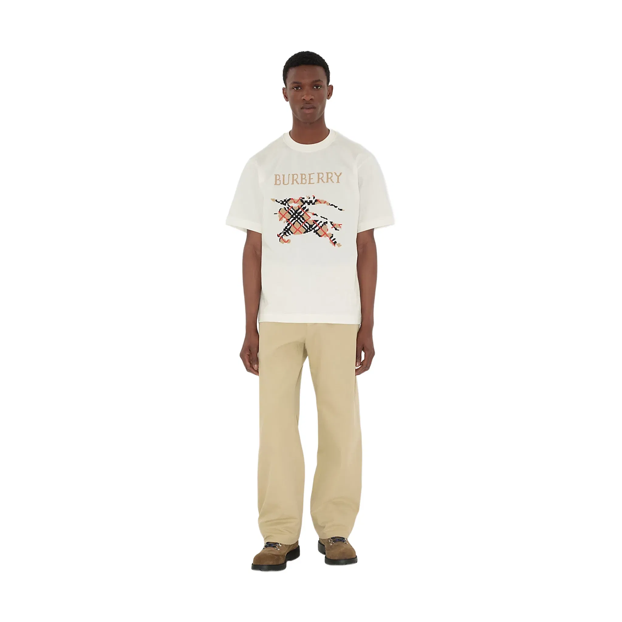 BURBERRY Cross Stitch EKD Tee Chalk (FW23)