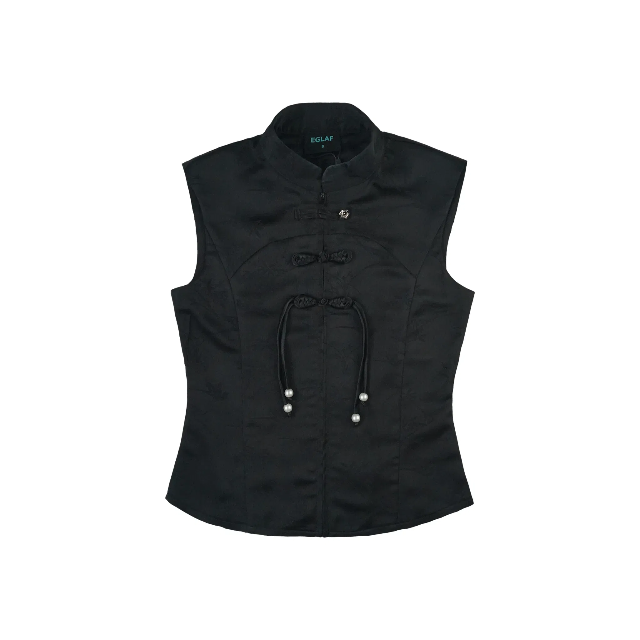 EGLAF RU Oriental Vest Top Black (SS26)