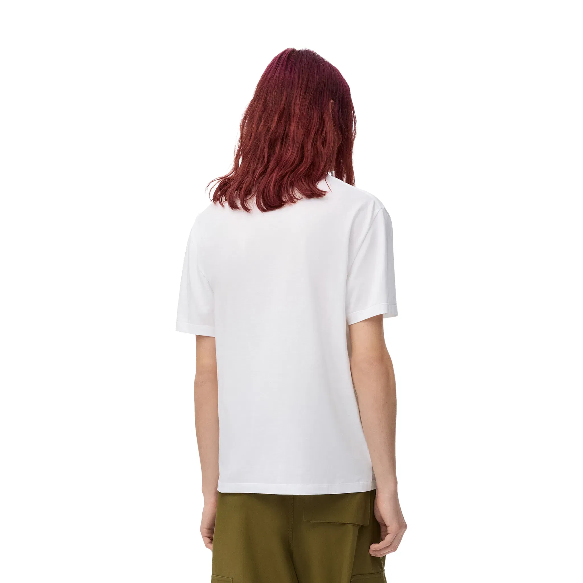 LOEWE Anagram Logo Embroidery Relaxed Fit Tee White (FW25)