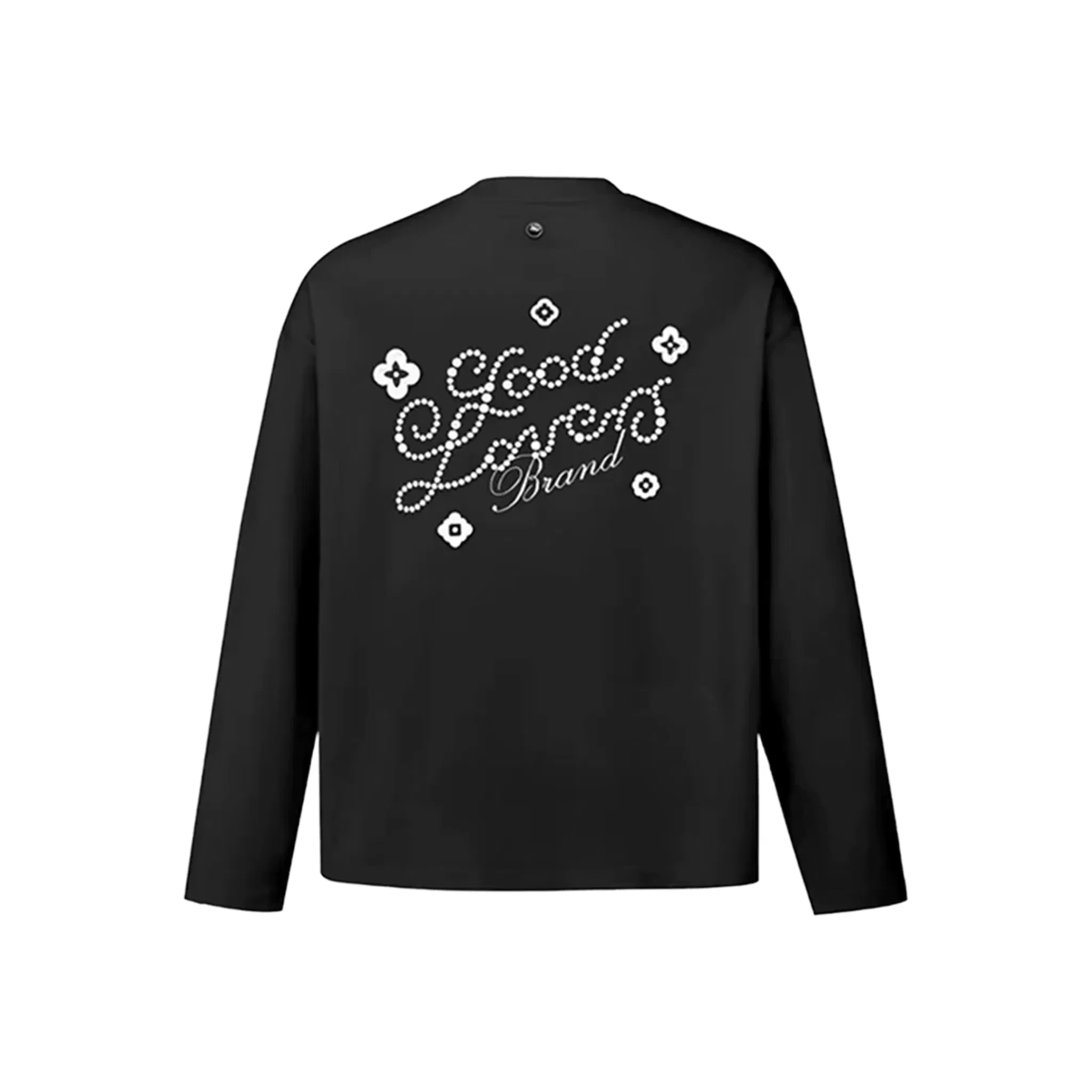 GOODBRAND GOOD LOVES Floral Slogan Long Sleeved Tee Black (FW25)
