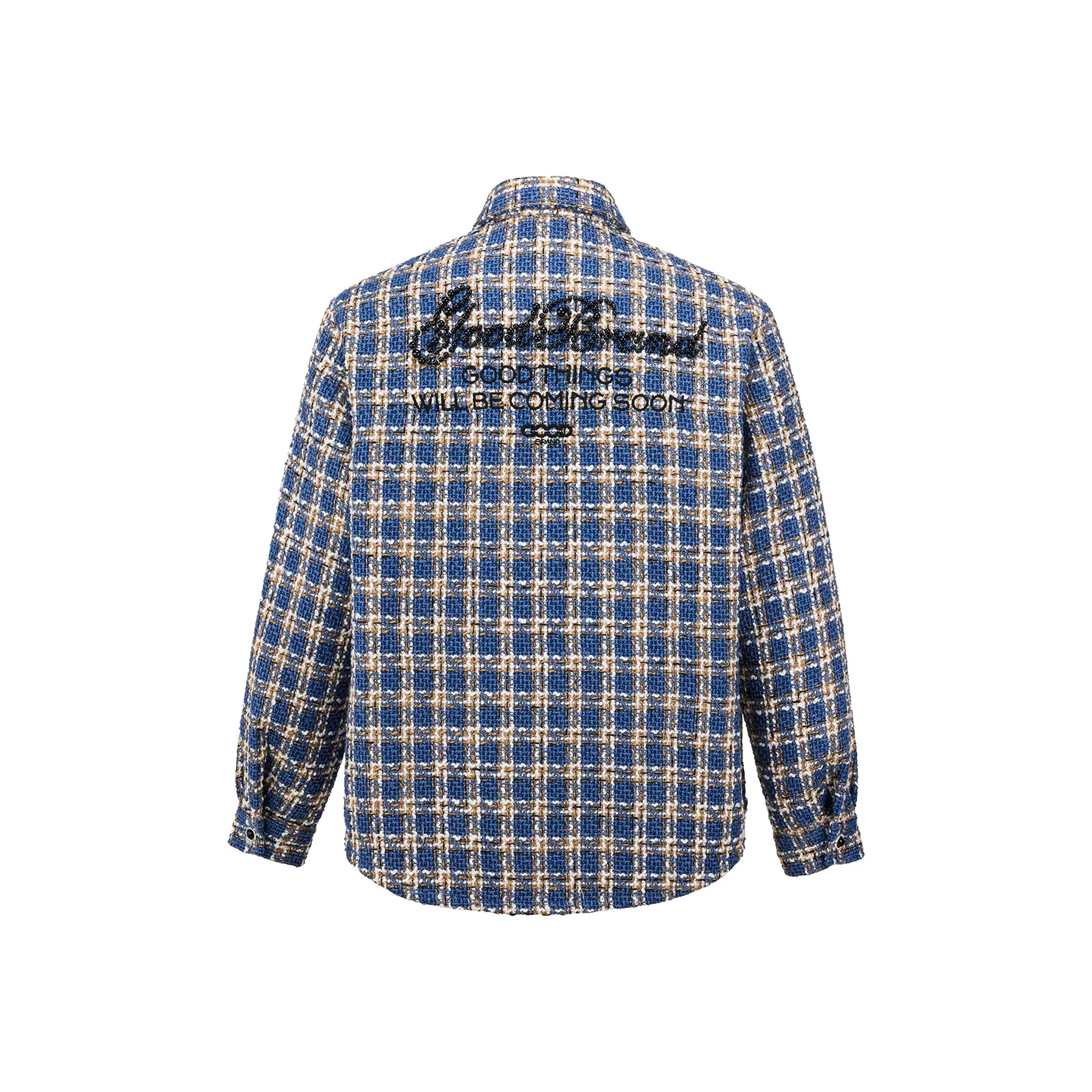 GOODBRAND Plaid Embroidered Shirt Blue (FW25)