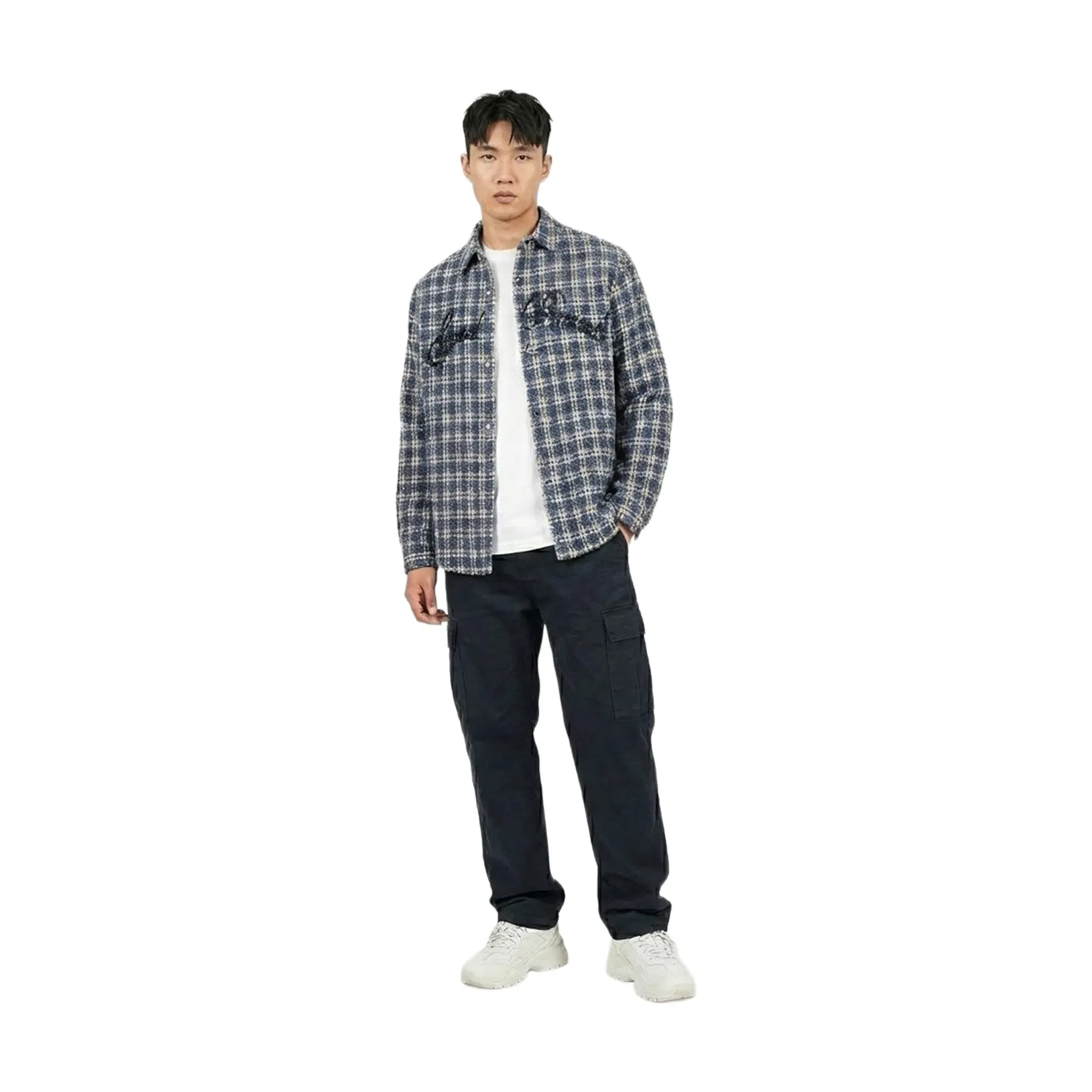 GOODBRAND Plaid Embroidered Shirt Blue (FW25)