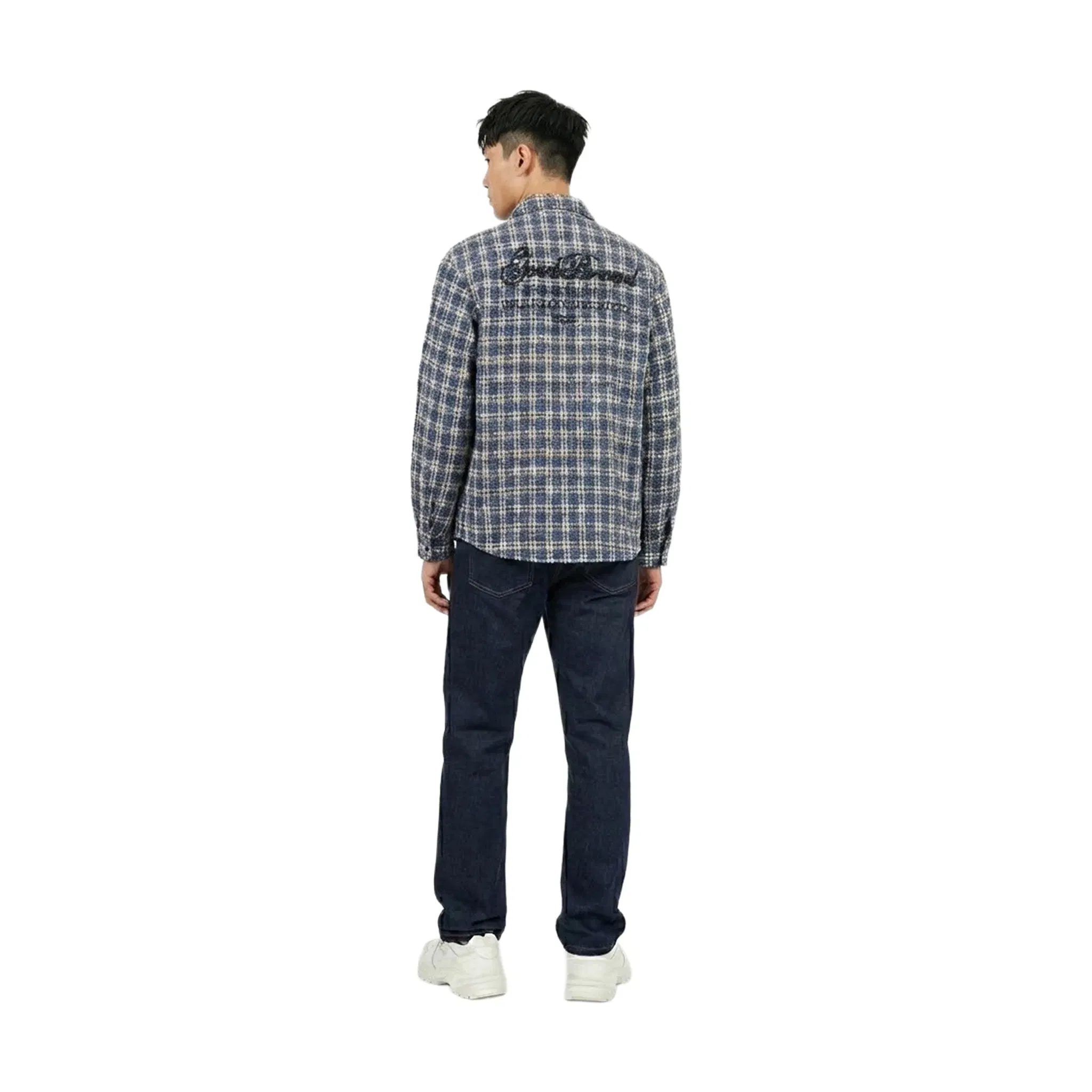 GOODBRAND Plaid Embroidered Shirt Blue (FW25)