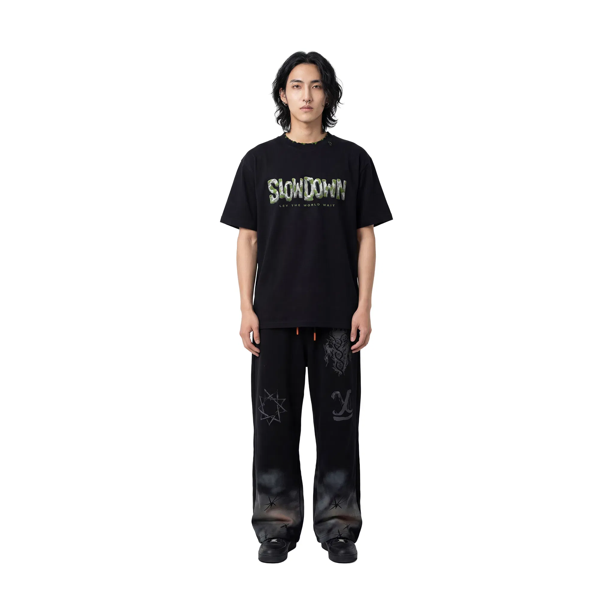 SLOWDOWN Moss Tee Black (SS26)