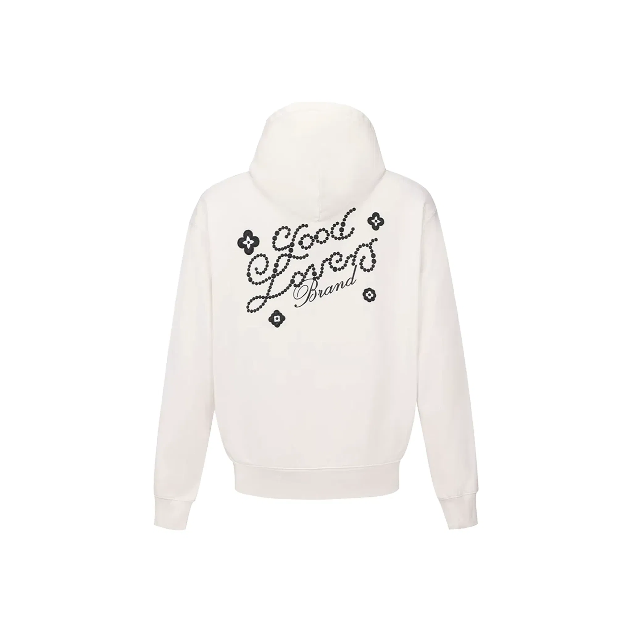 GOODBRAND Good Loves Floral Slogan Zip-Up Hoodie White (FW25)