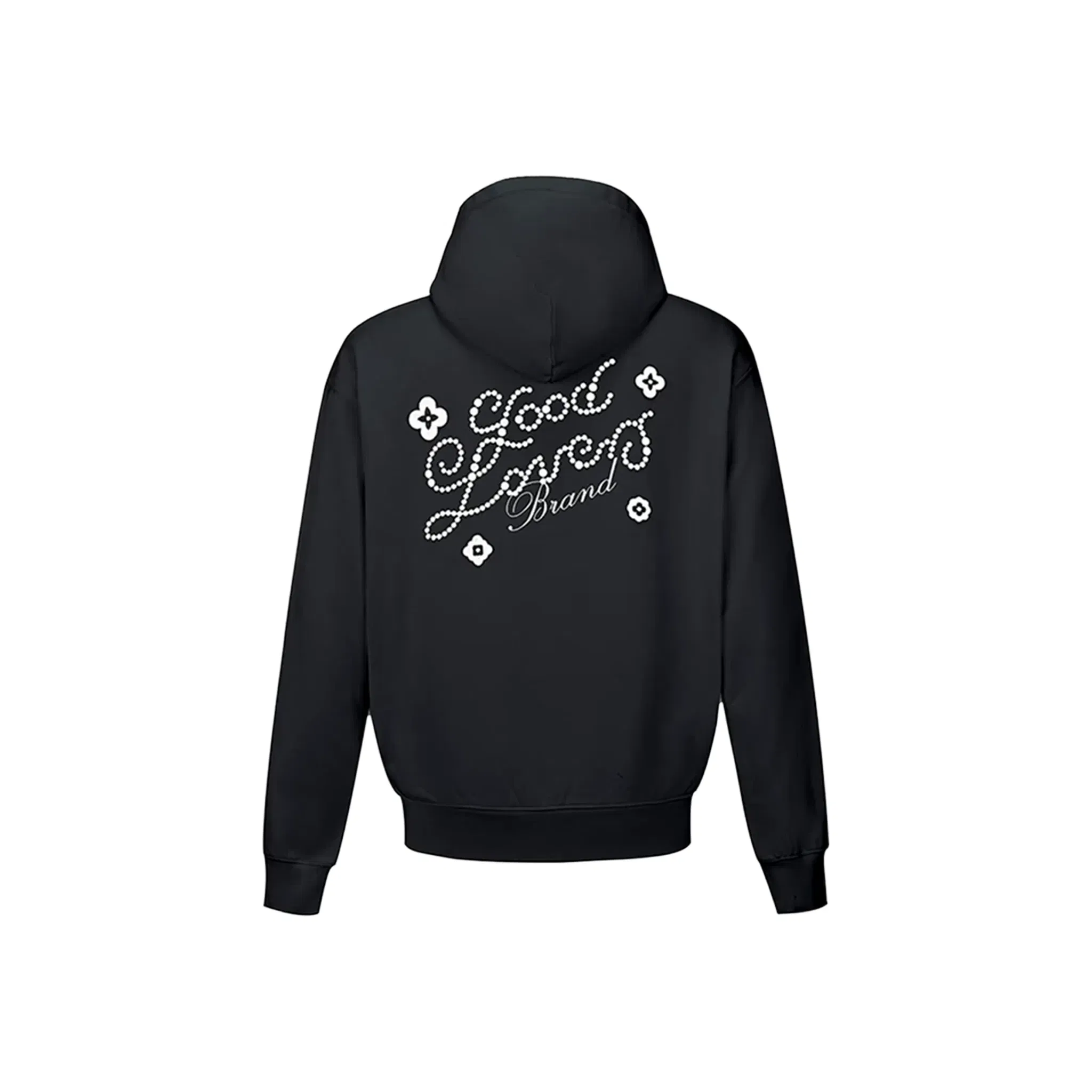 GOODBRAND Good Loves Floral Slogan Zip-Up Hoodie Black (FW25)