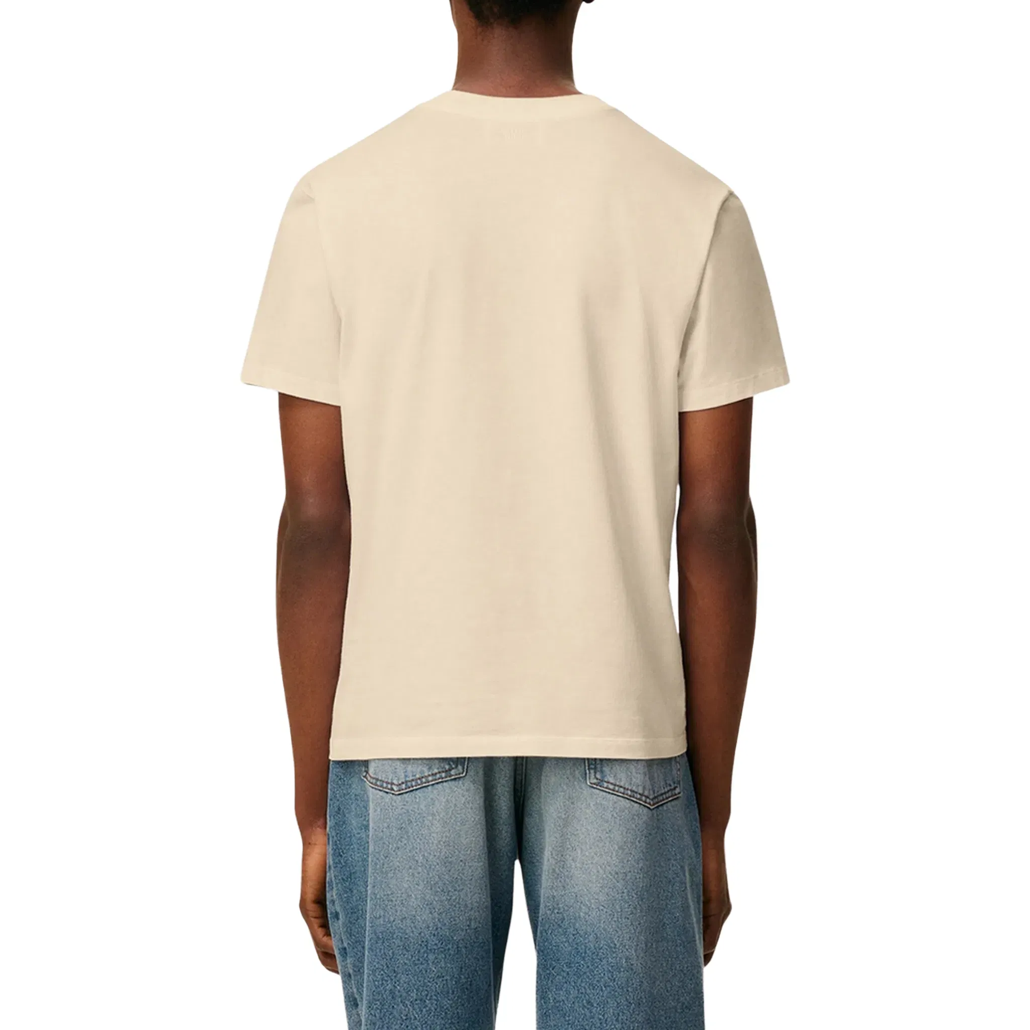 AMI PARIS Contrasted ADC Tee Café Crème (SS25)
