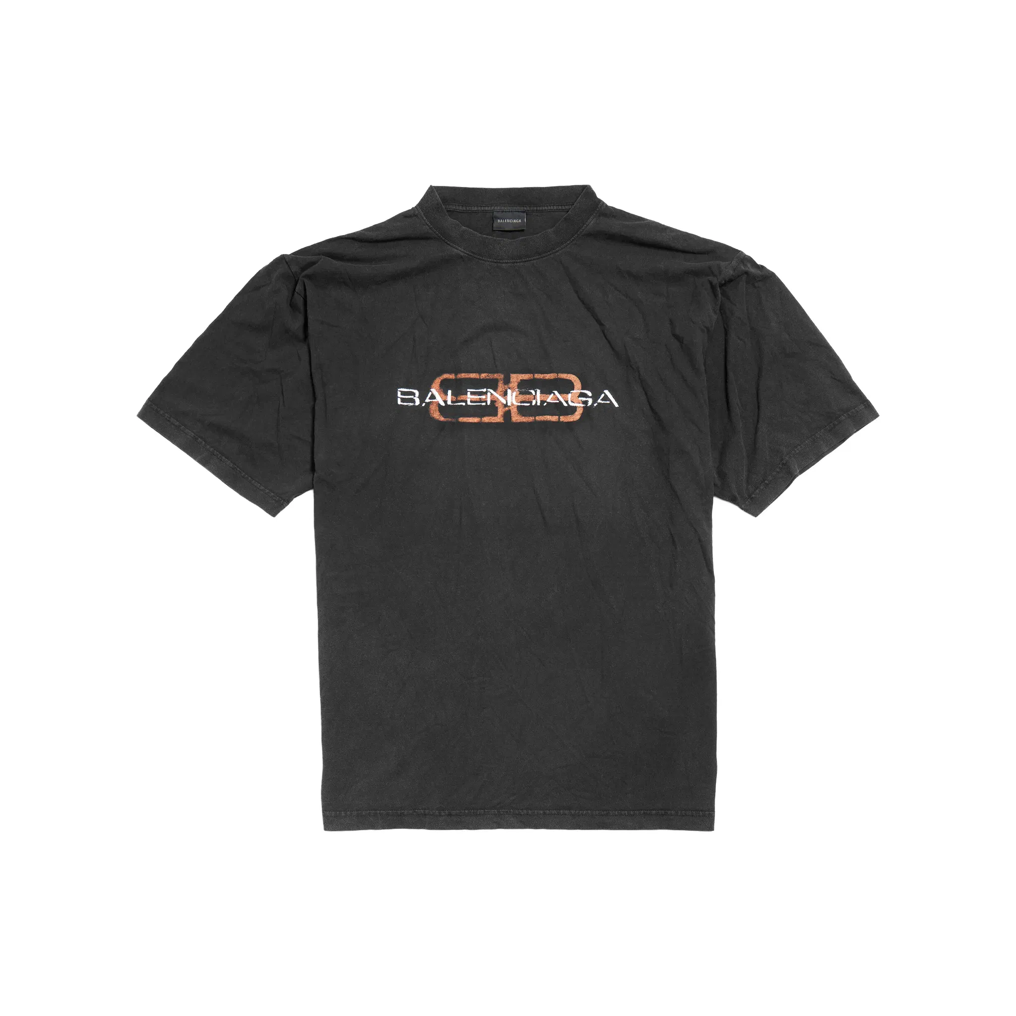 BALENCIAGA BB Icon Stencil Medium Fit Tee Faded Washed Black (FW24)