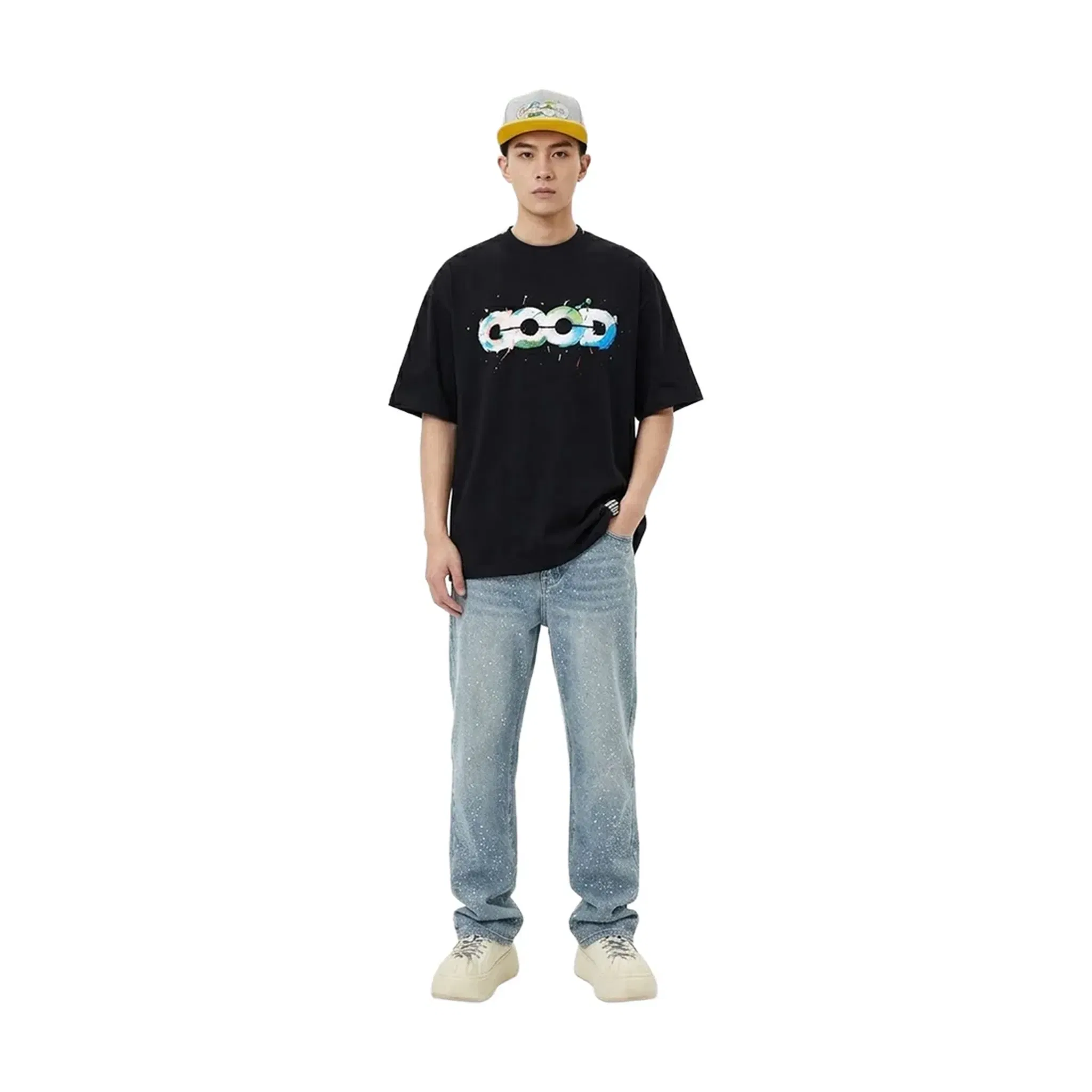 GOODBRAND 3D Fem Graffiti Map Splatter Tee Black (SS26)