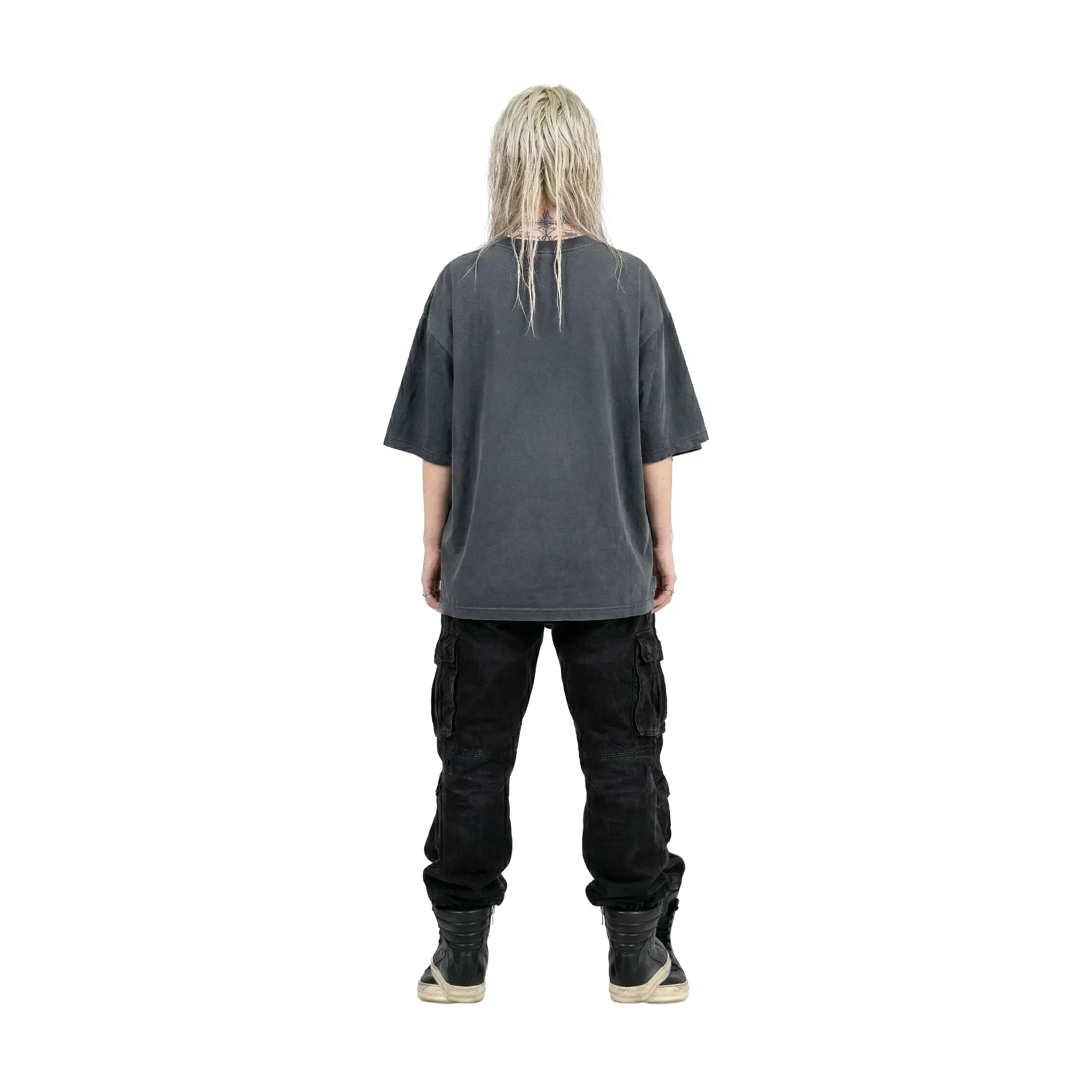 Travis Scott Cactus Jack x Futbol Club Barcelona Washed Spray Logo Tee Grey (SS25)