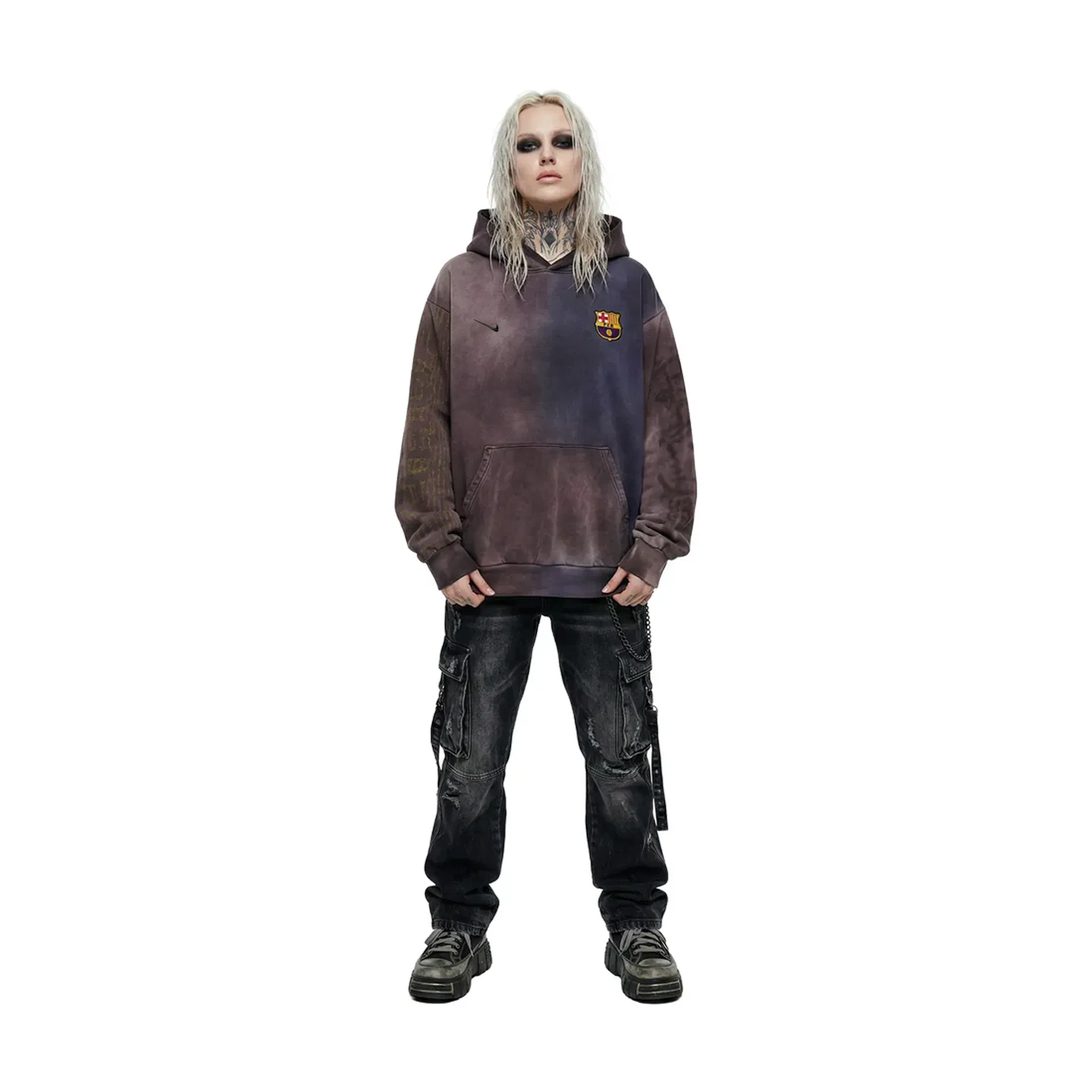 Travis Scott Cactus Jack x Futbol Club Barcelona x Nike Split-Dye Crest Hoodie Brown (SS25)