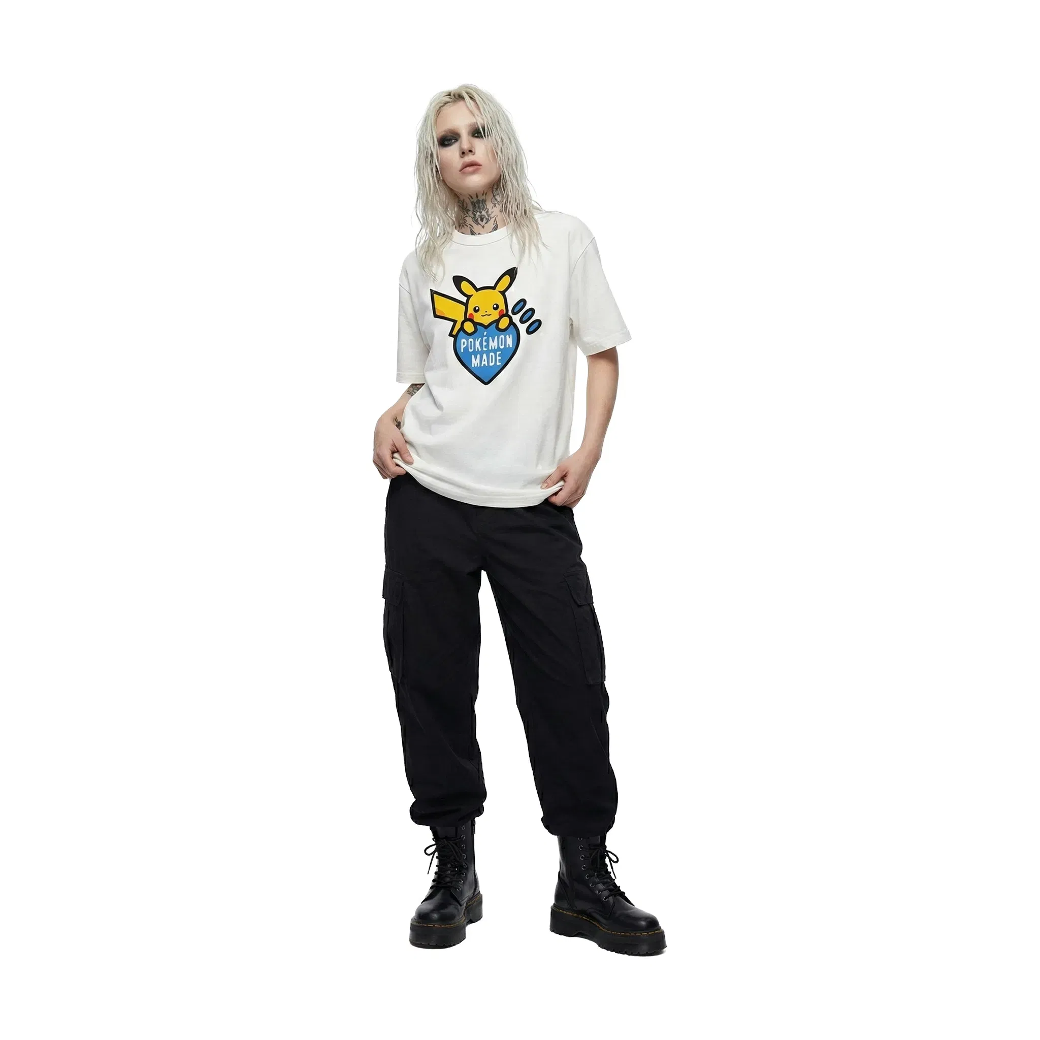 Human Made x Pokémon Made Blue Heart Graphic Offline Exclusive Tee White (FW25)