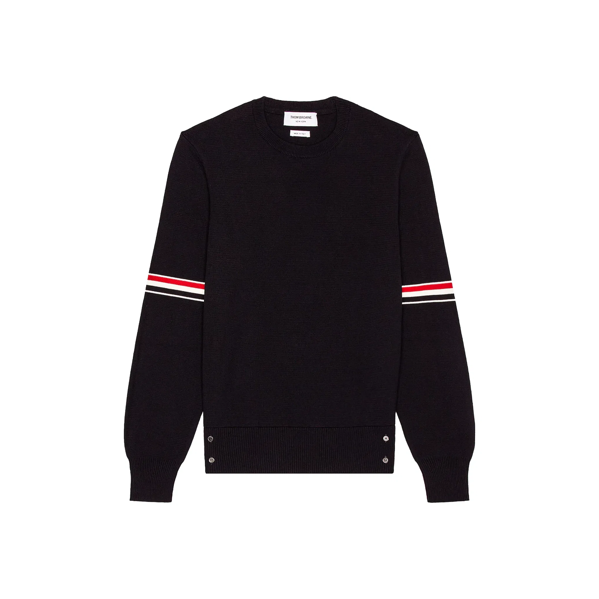 THOM BROWNE Cotton Milano Stitch Stripe Pullover Navy (FW25)