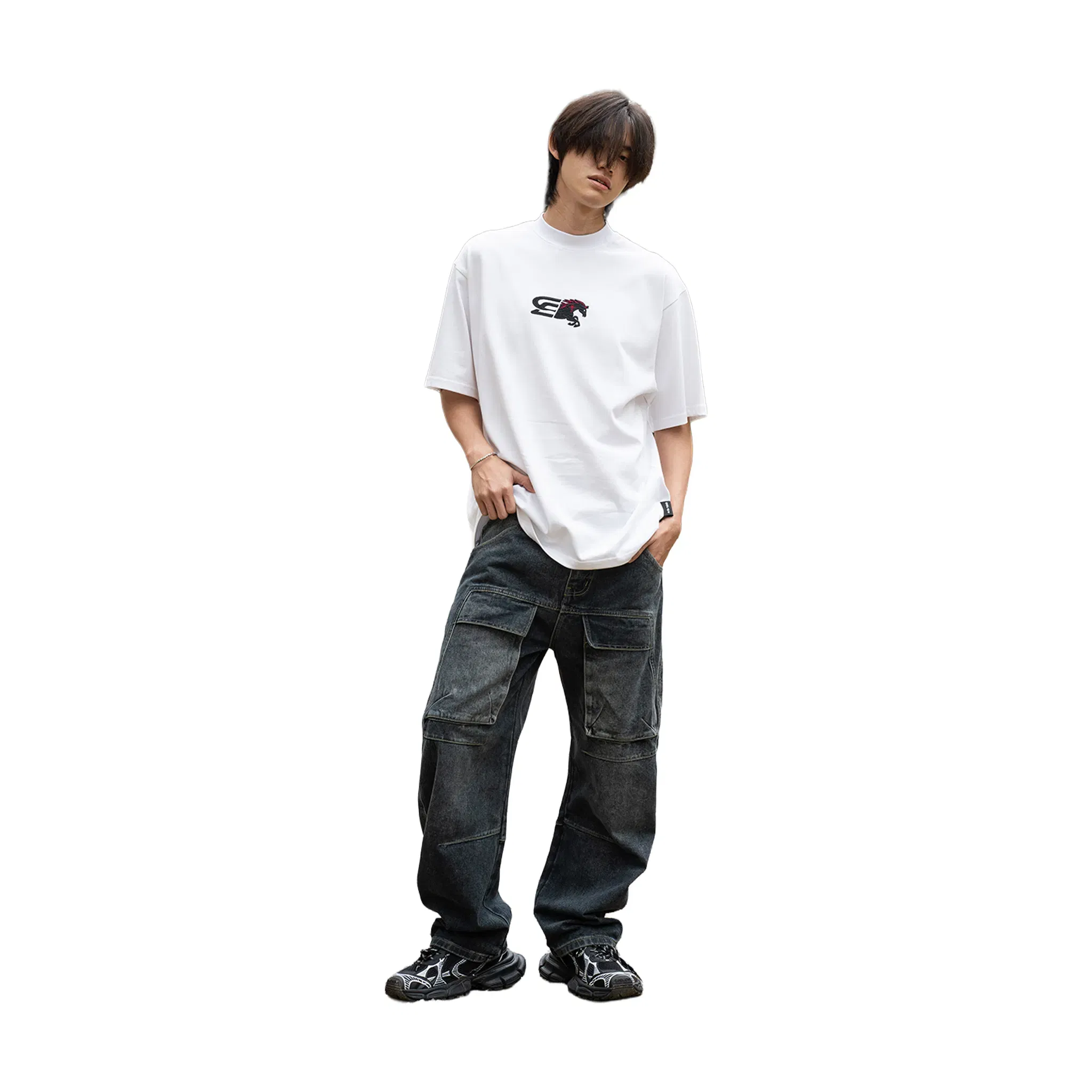 SLOWDOWN Logo Merge Tee White (SS26)