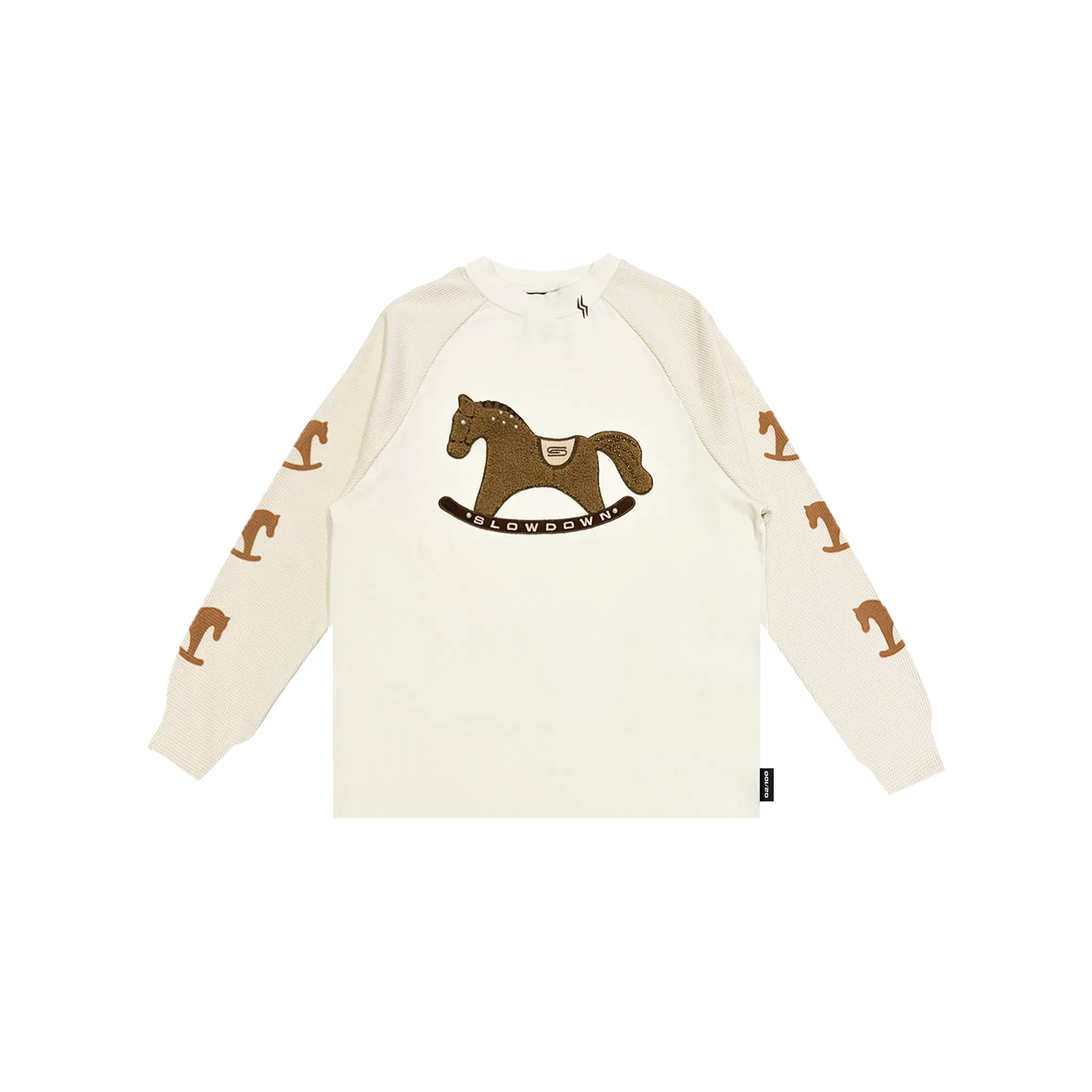 SLOWDOWN Gentle Pony Long Sleeved Tee Cream (SS26)