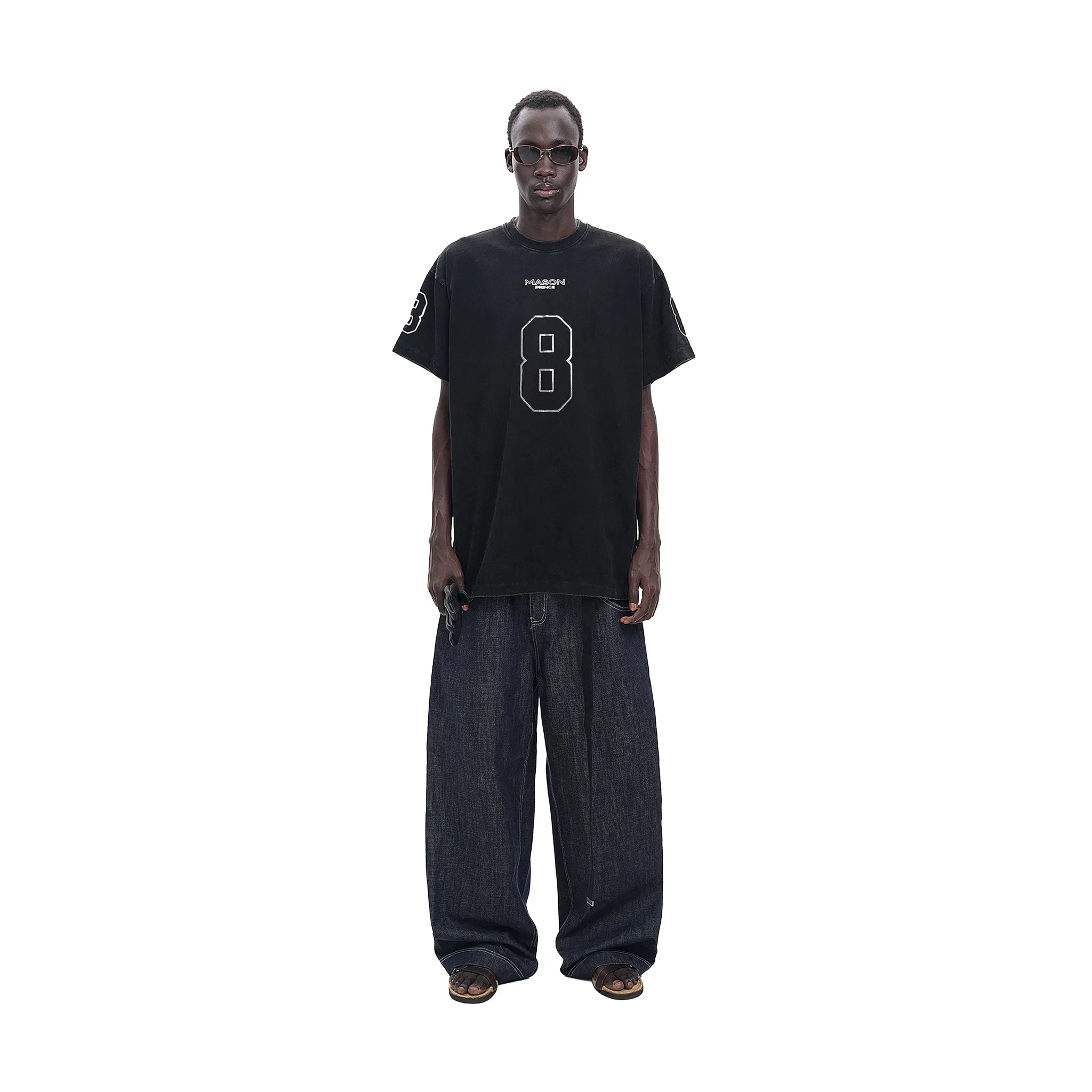 MASONPRINCE Super 8 Club Laser Silver Tee Black (SS25)