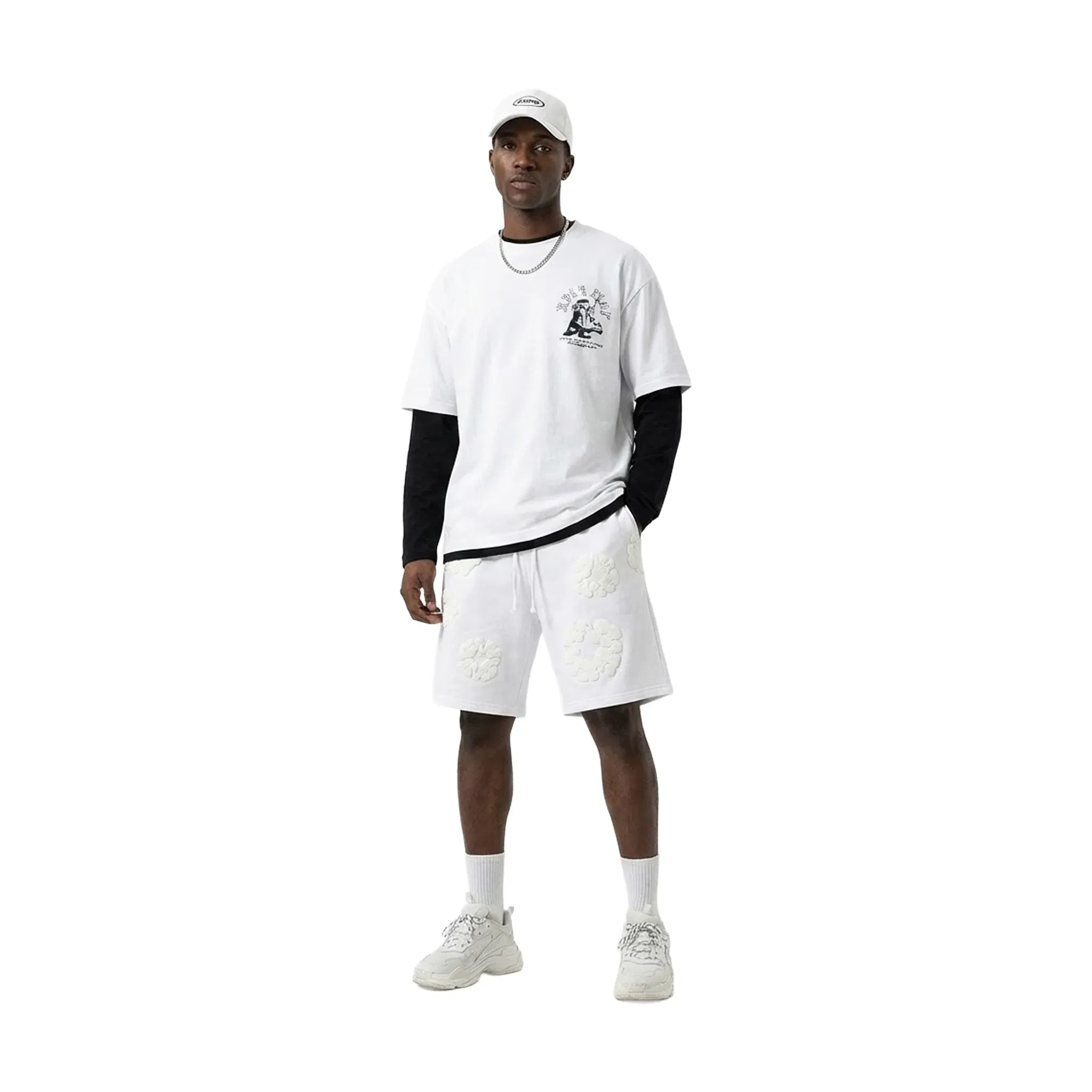 Denim Tears The Cotton Wreath Shorts White Monochrome (SS24)