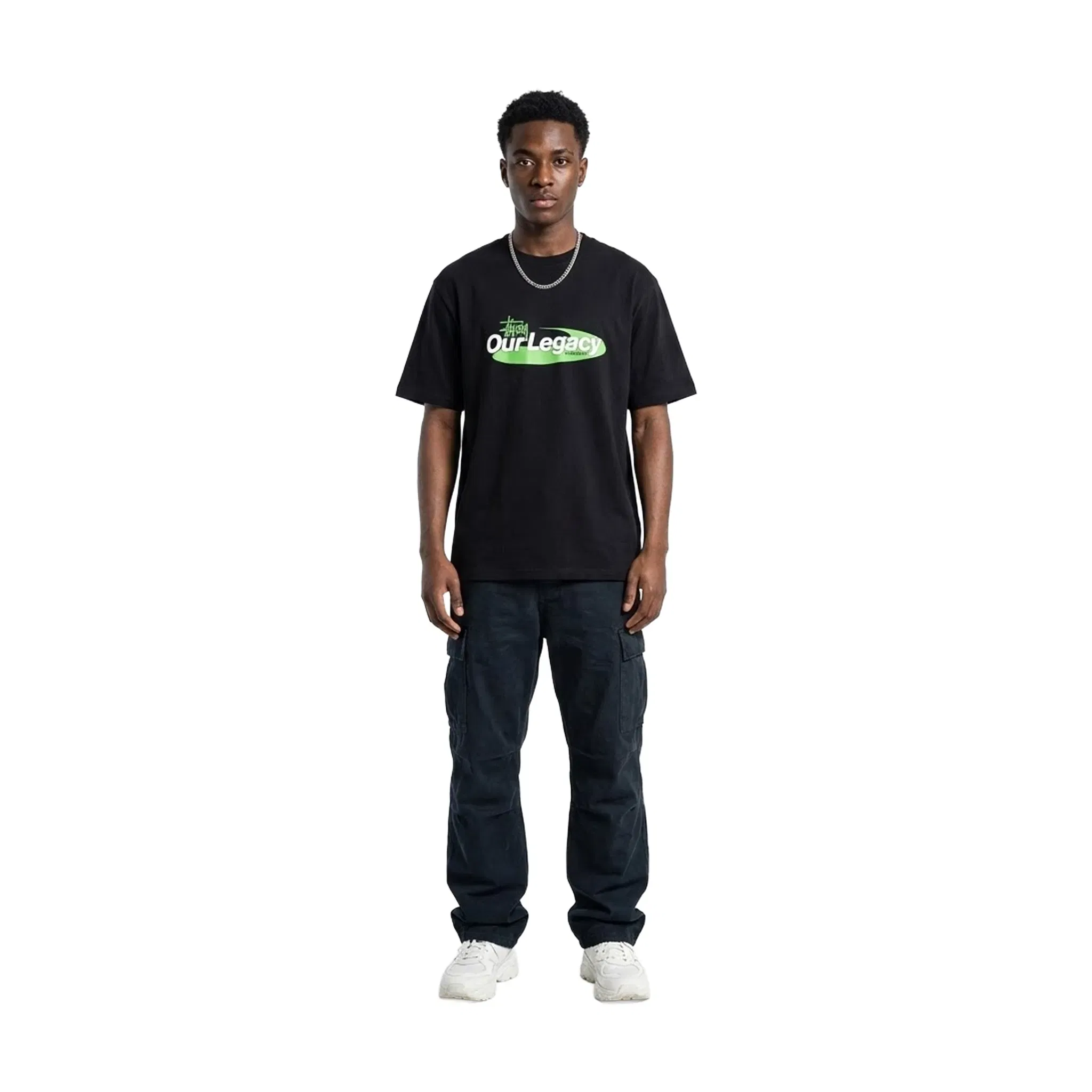 Stüssy Our Legacy Work Shop Swirl Pigment Dyed Tee Black (SS25)