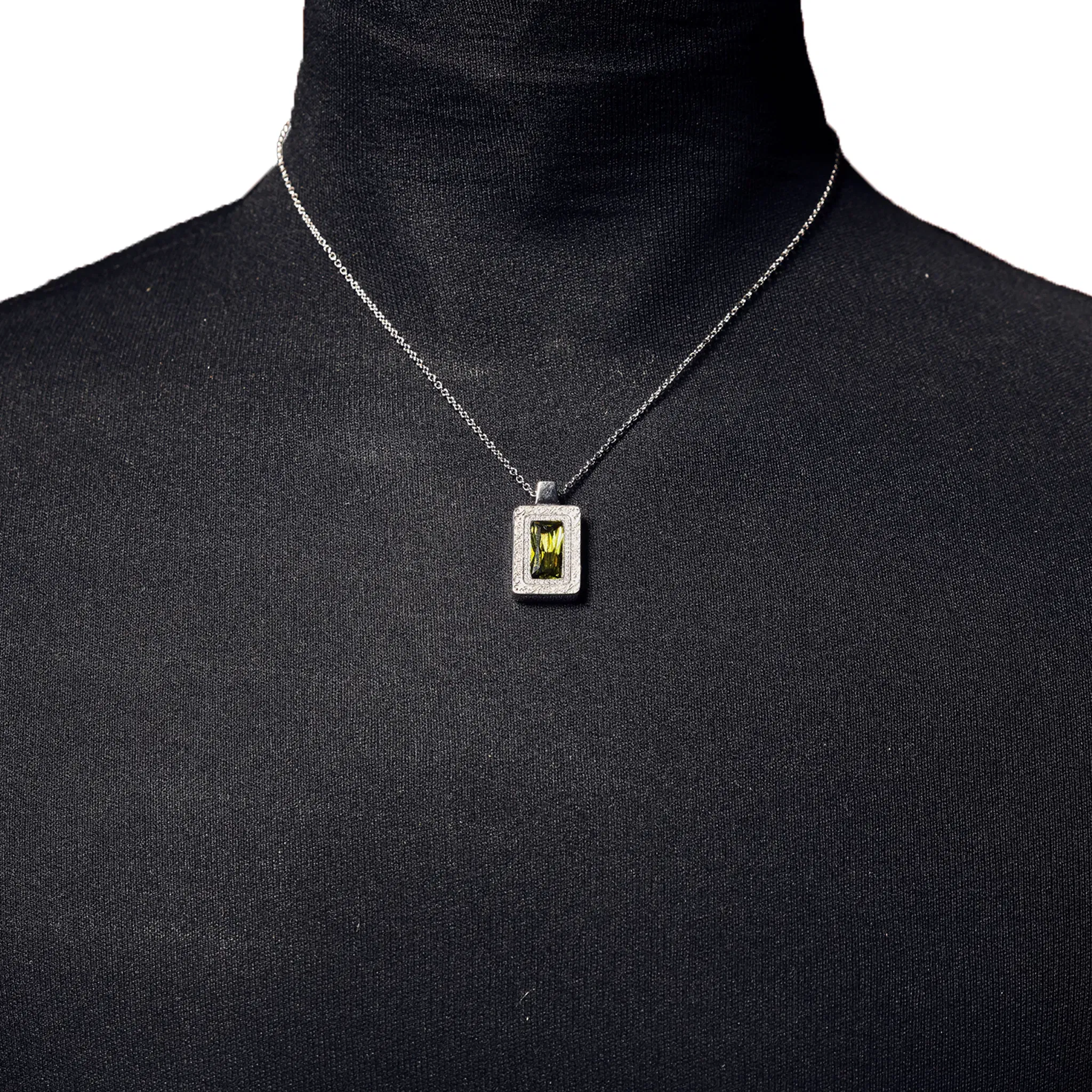 EK Collection Crown Jewel Necklace Silver/Green (SS25)