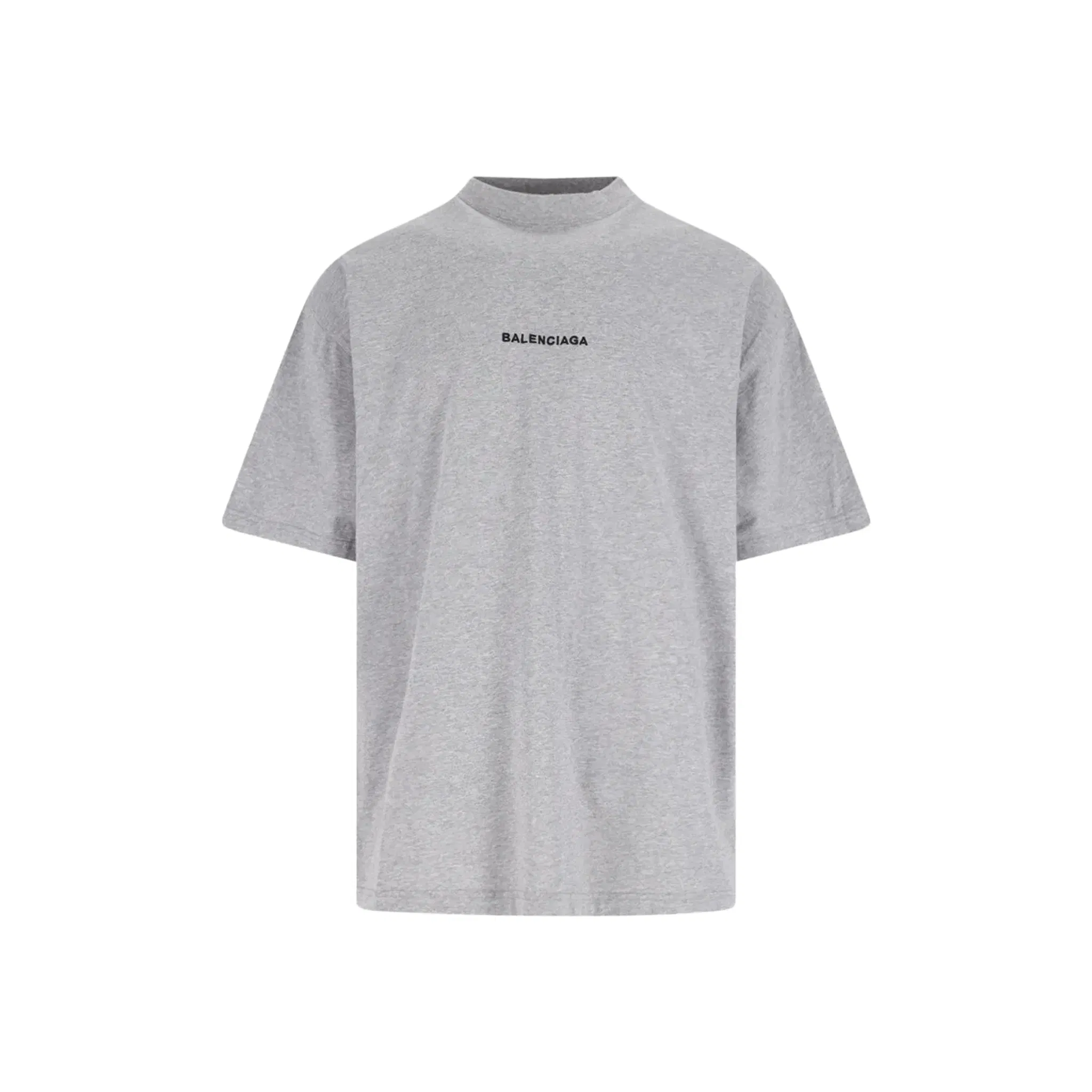 BALENCIAGA Embroidered Logo Oversized Fit Half Sleeve Tee Grey (SS25)