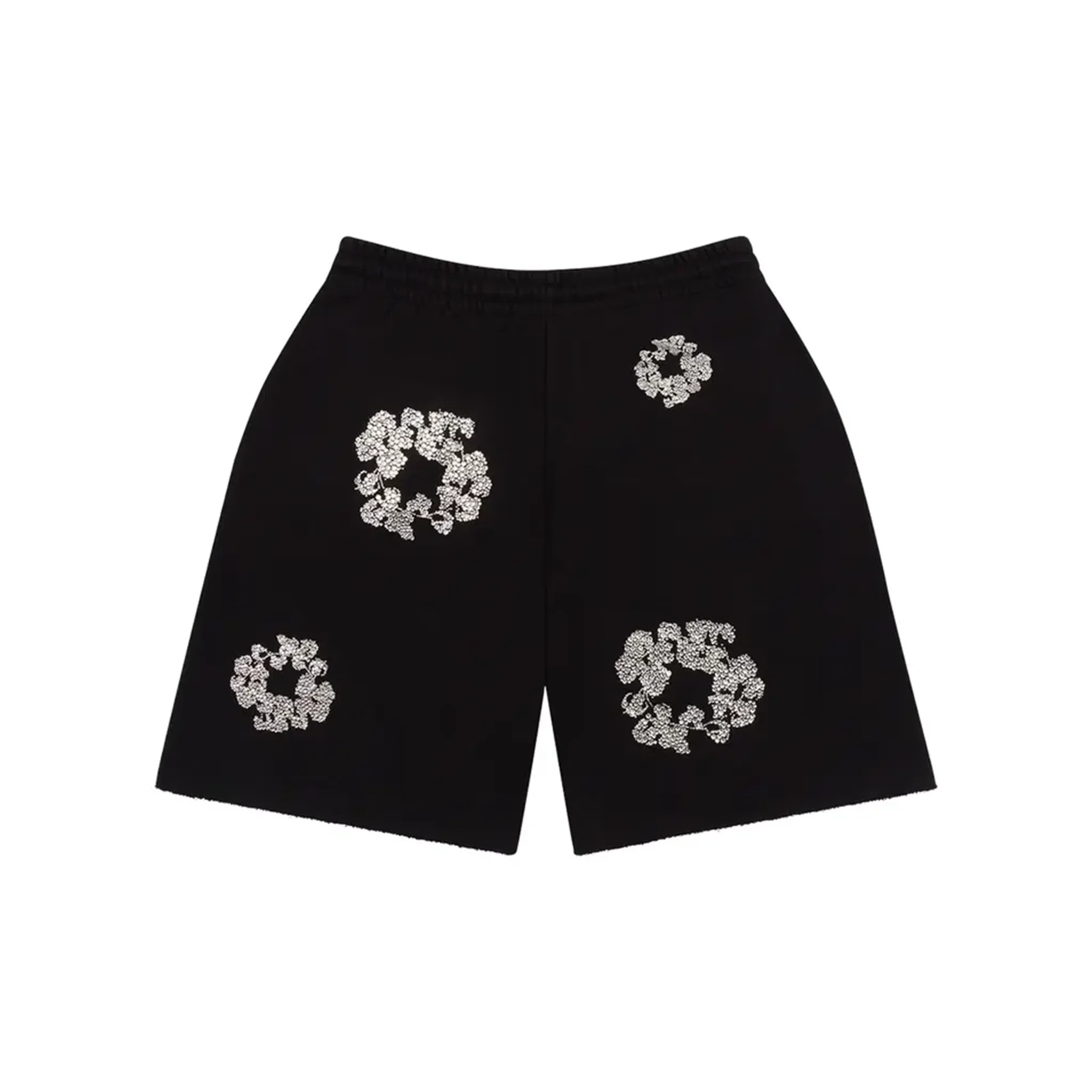 Denim Tears Cashmere SWAROVSKI Cotton Wreath Shorts Black (FW24)