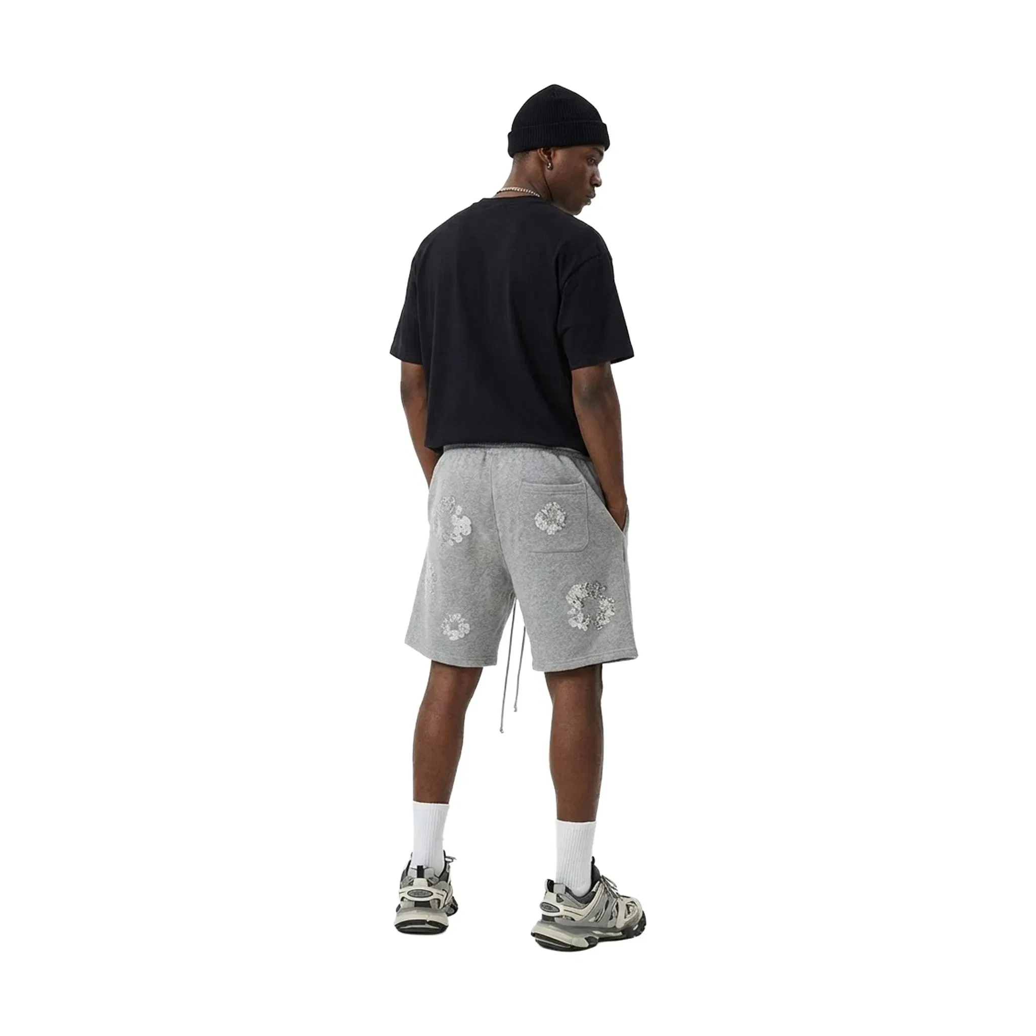 Denim Tears Cashmere SWAROVSKI Cotton Wreath Shorts Grey (FW24)