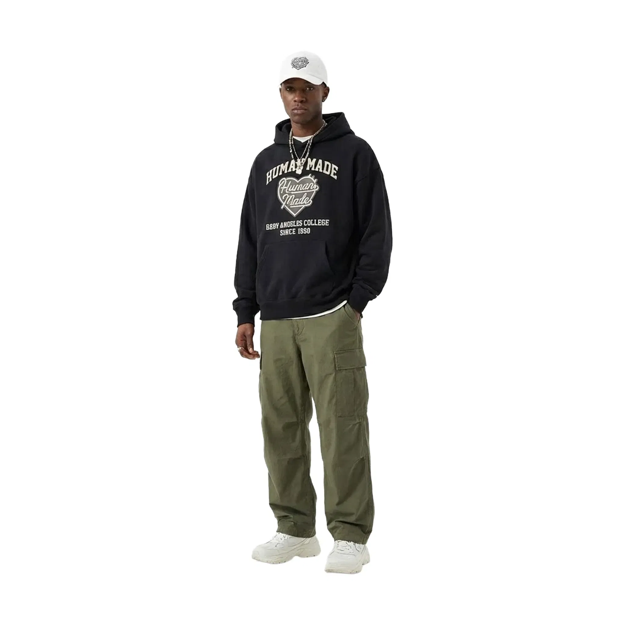 Human Made 6 Panel Nylon Cap White (SS25)