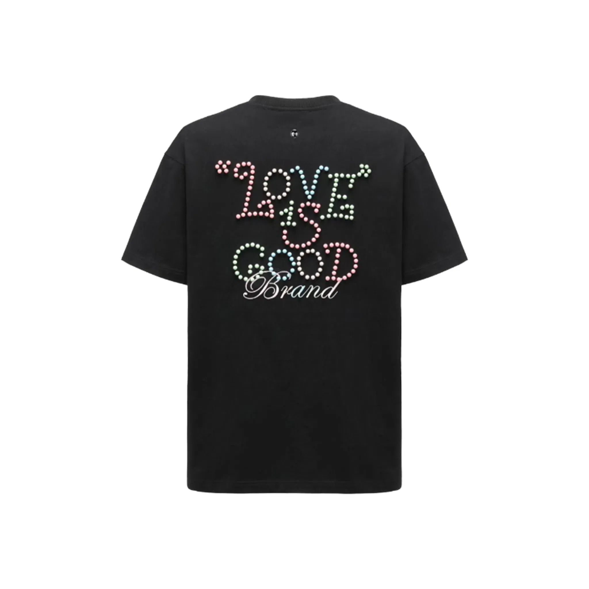 GOODBRAND Macaron Pearl Slogan Tee Black (SS25)