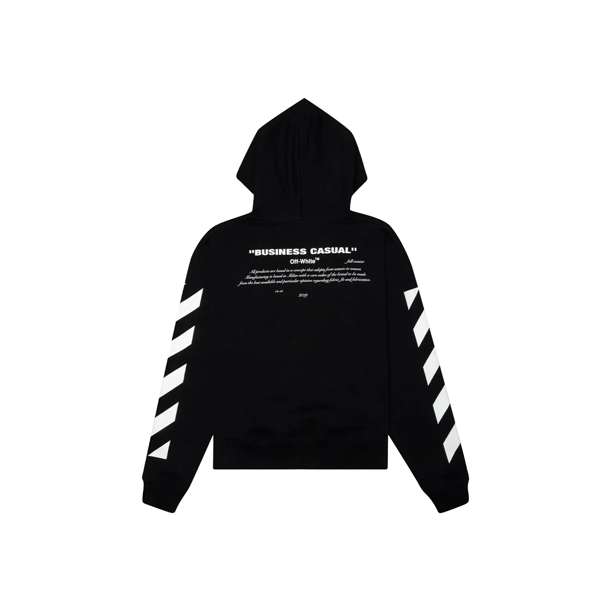 OFF-WHITE Diagonal Bernini Oversized Hoodie Black/Blue (FW18)