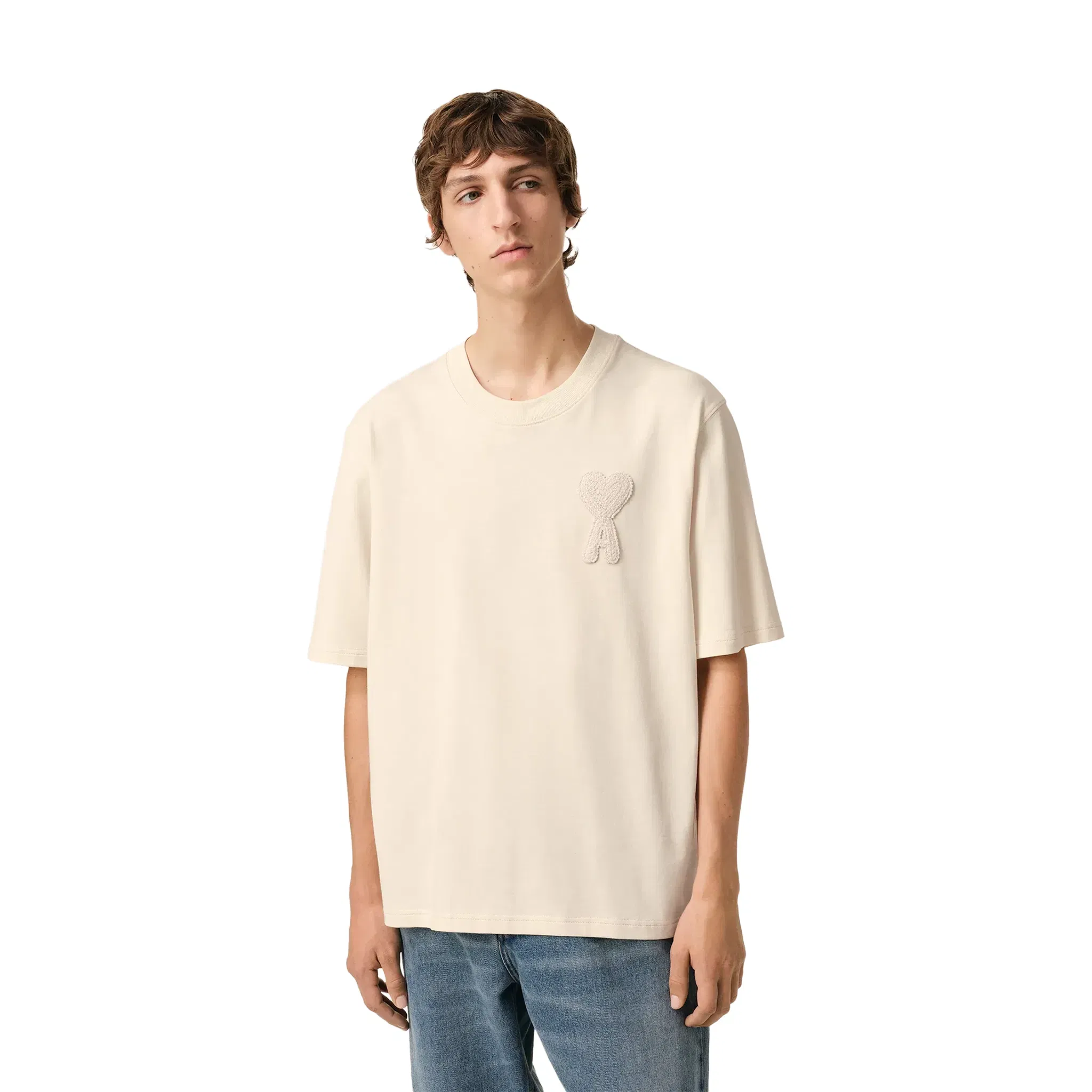 AMI PARIS Ami de Coeur Cotton Patch Tee Off-White (SS25)