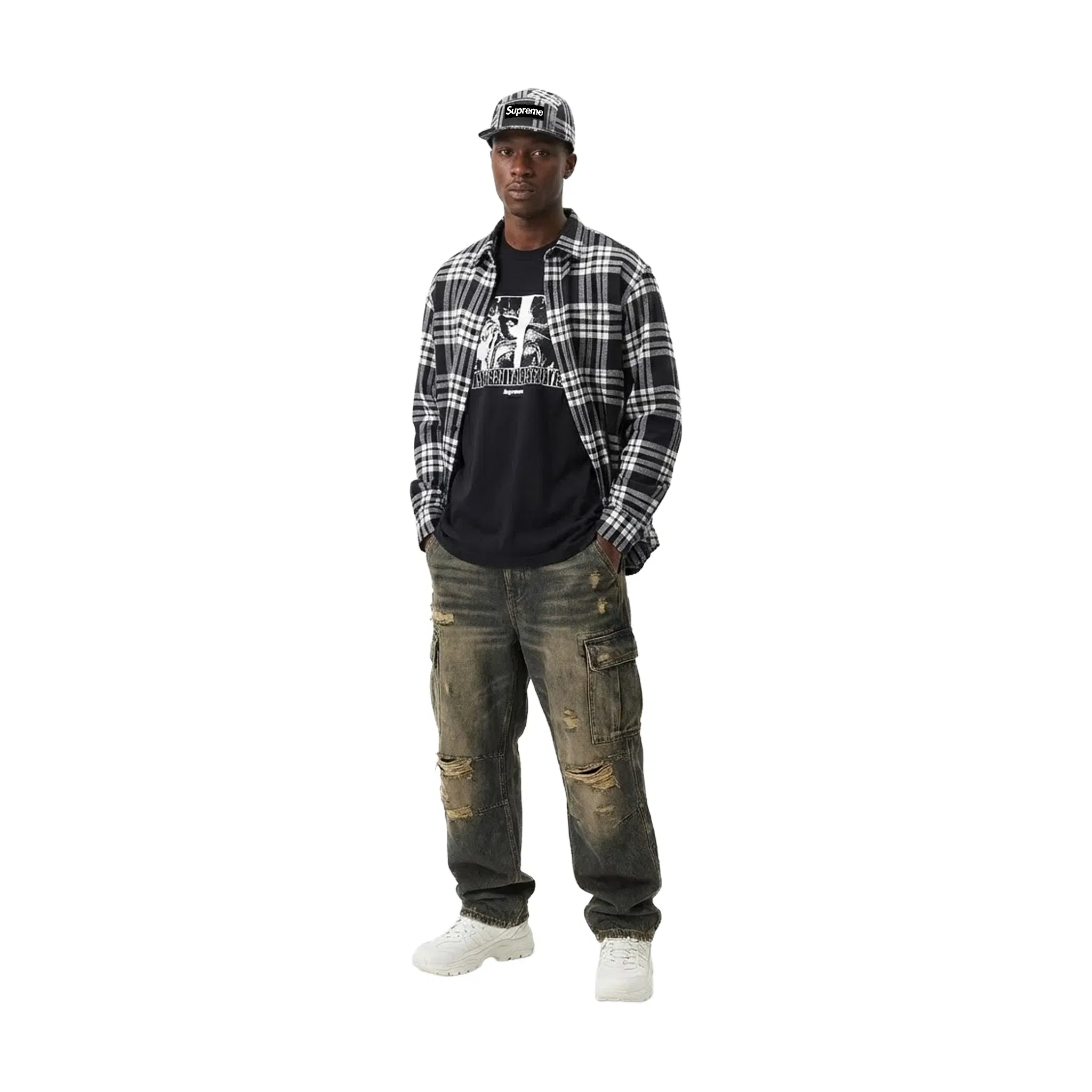 Supreme Lochcarron Camp Cap Black (FW25)
