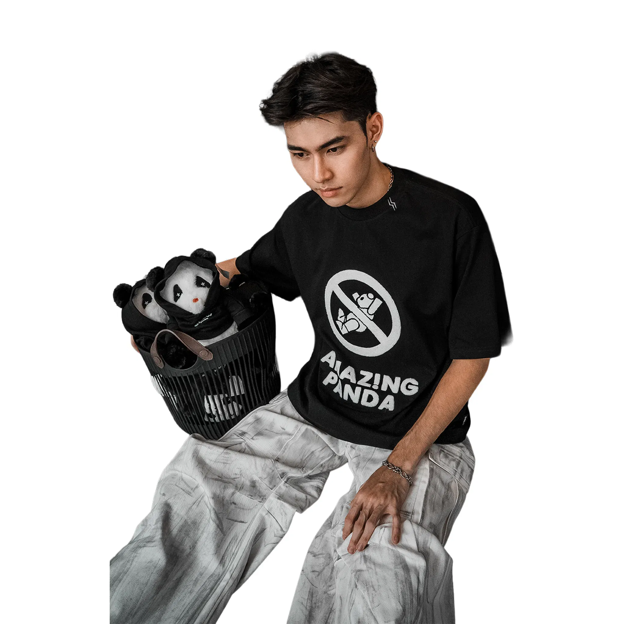 SLOWDOWN No Falling Tee Black (SS25)