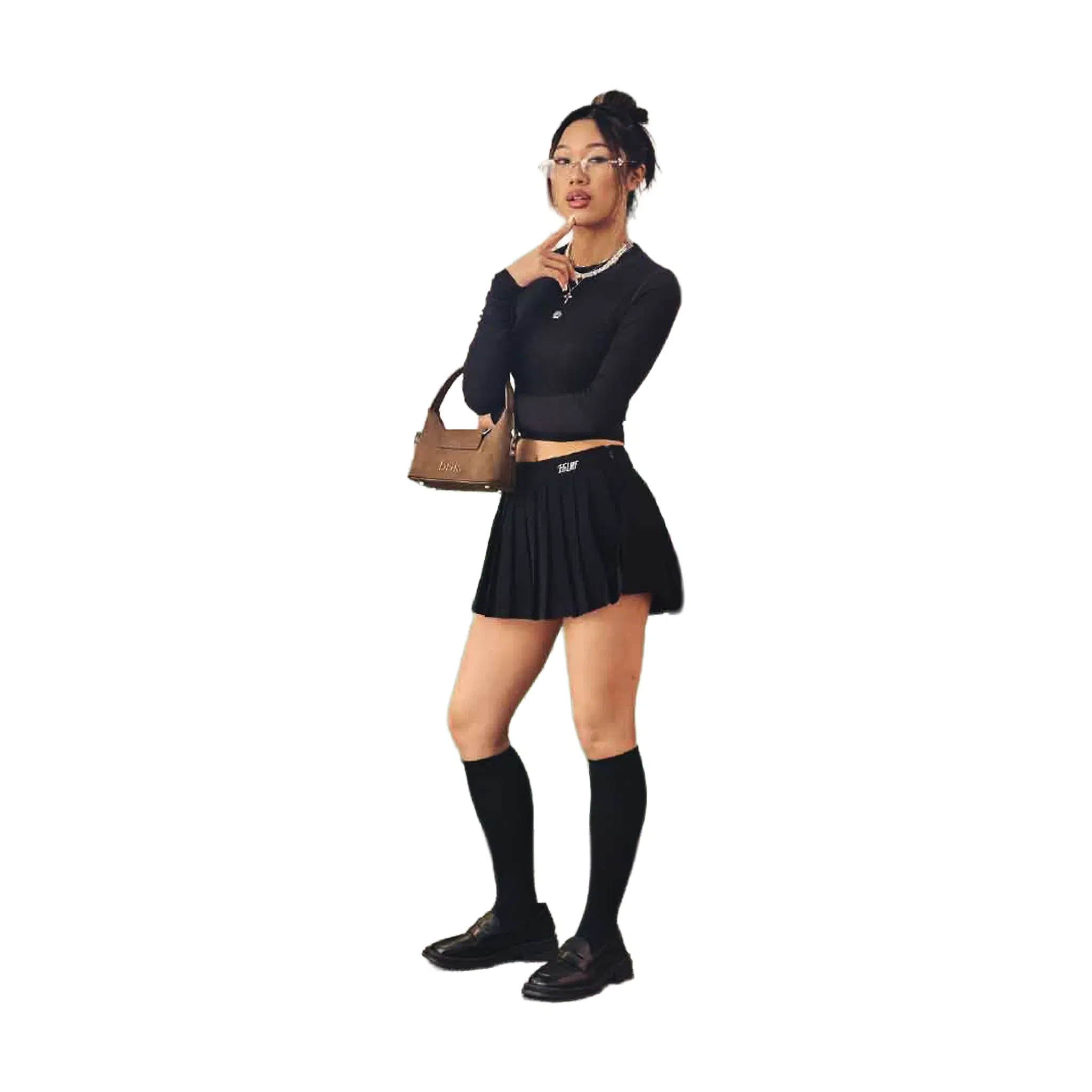 EGLAF R//W Pleated Skirt Black (FW25)